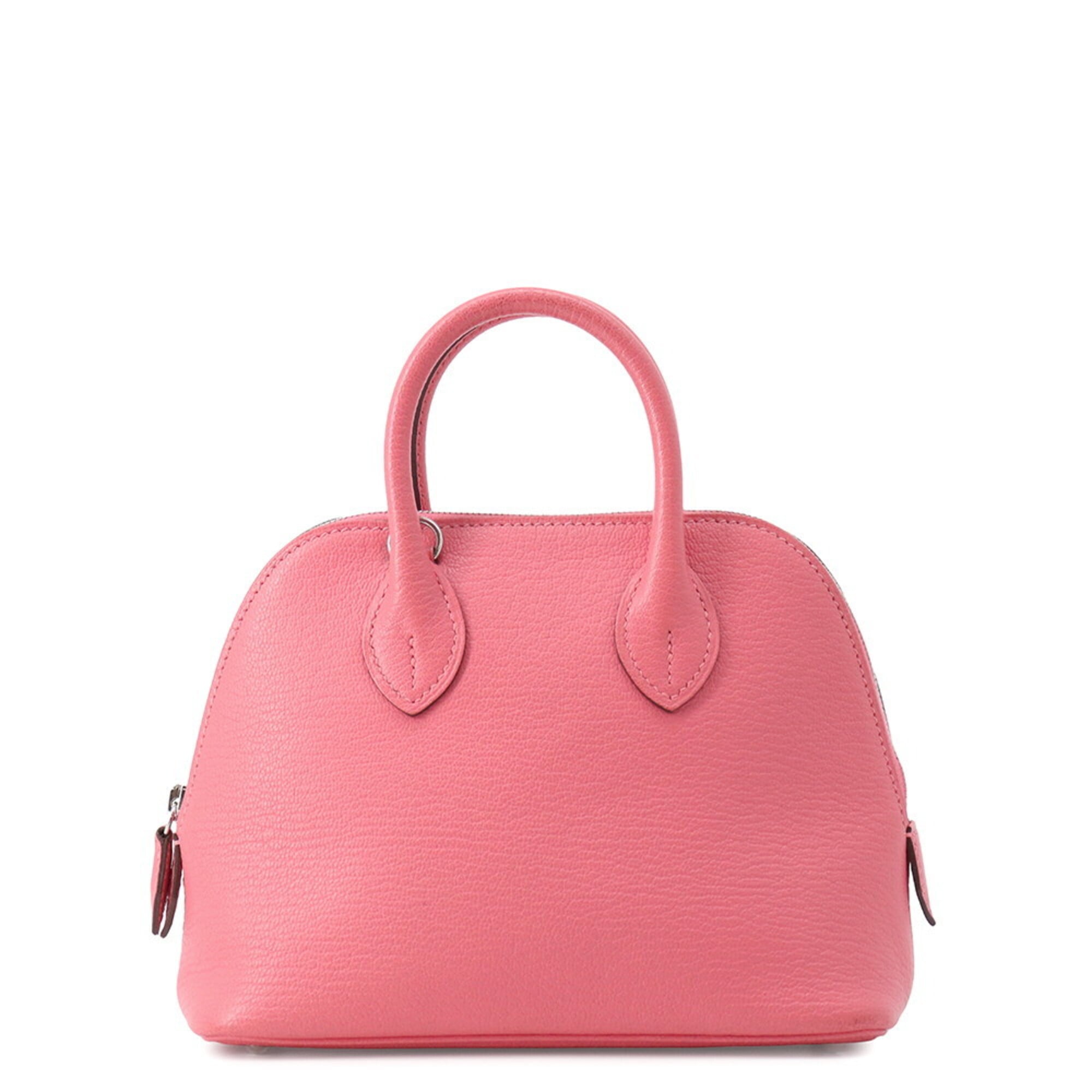 Hermes Bolide Rose Azalee Chevre Myzore Leather Handbag (Pre-Owned)