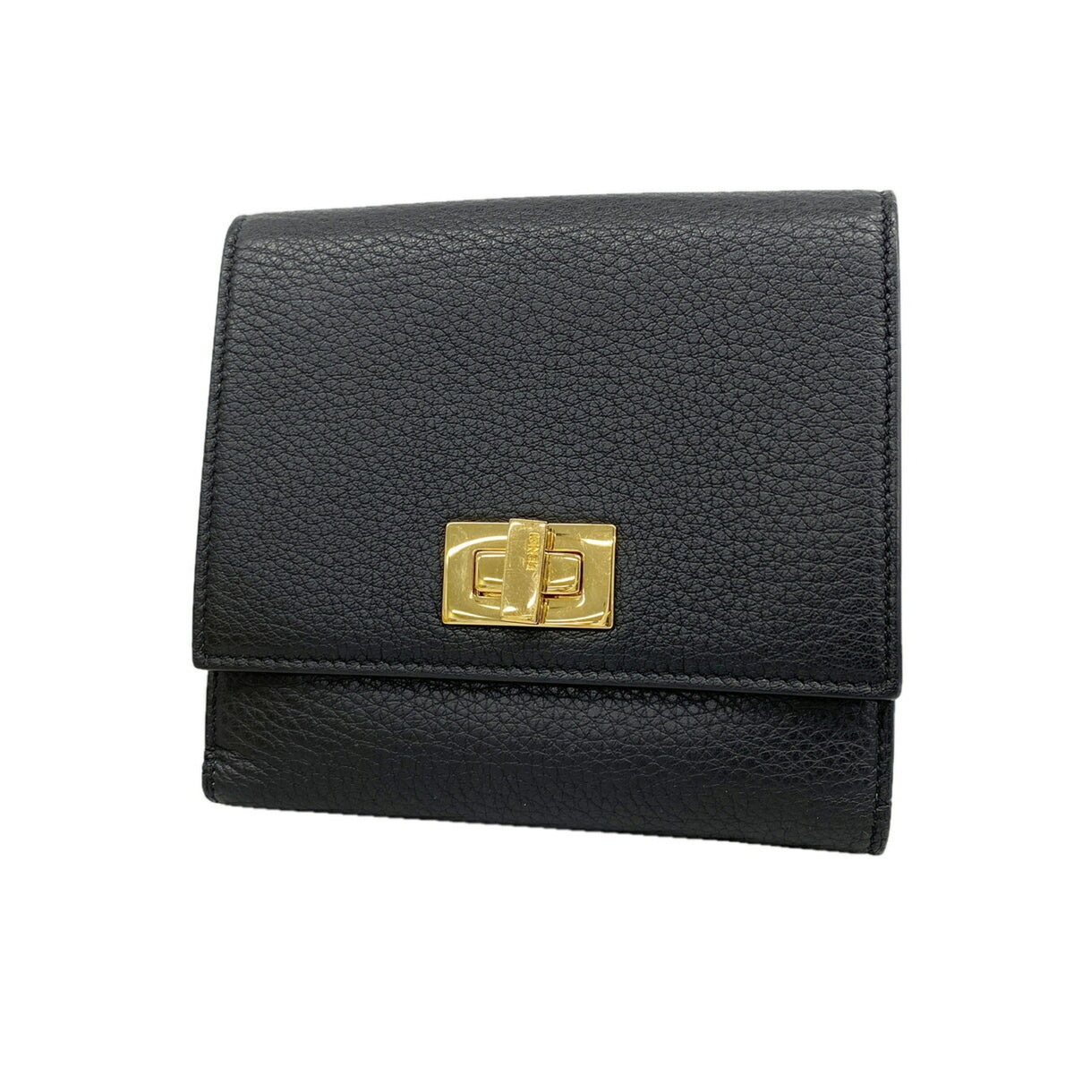 Fendi Black Leather Wallet (Tri-Fold) (Pre-Owned)