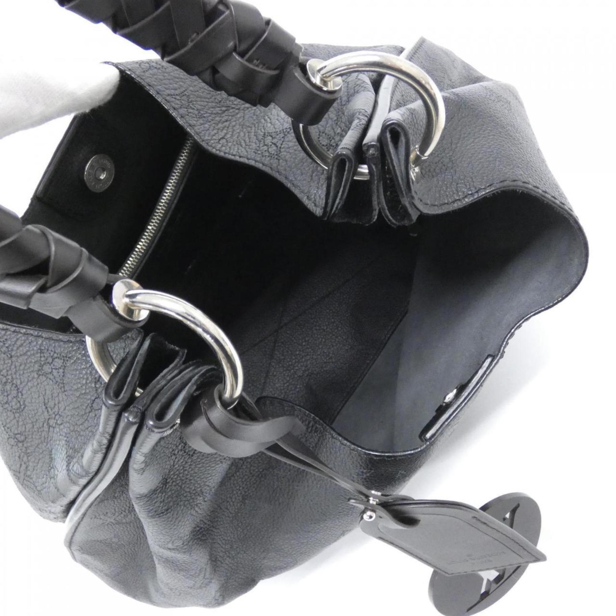 Louis Vuitton Black Leather Shoulder Bag (Pre-Owned)
