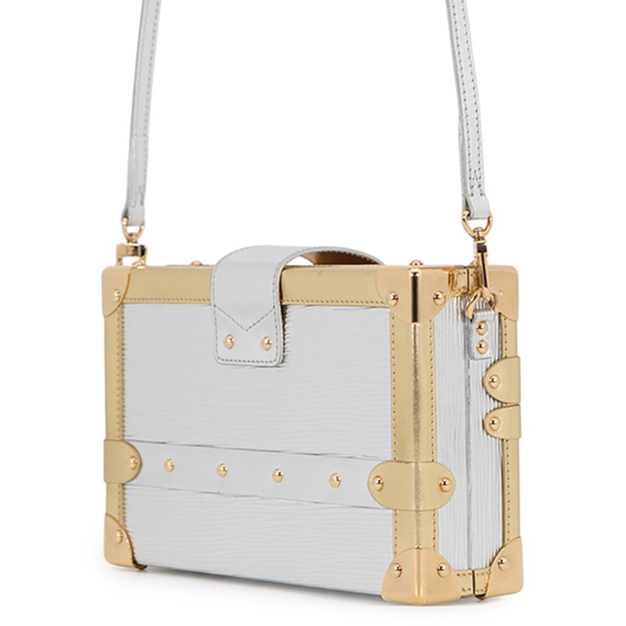 Louis Vuitton Gold Silver Clutch Bag Handbag Shoulder Bag (Pre-Owned)