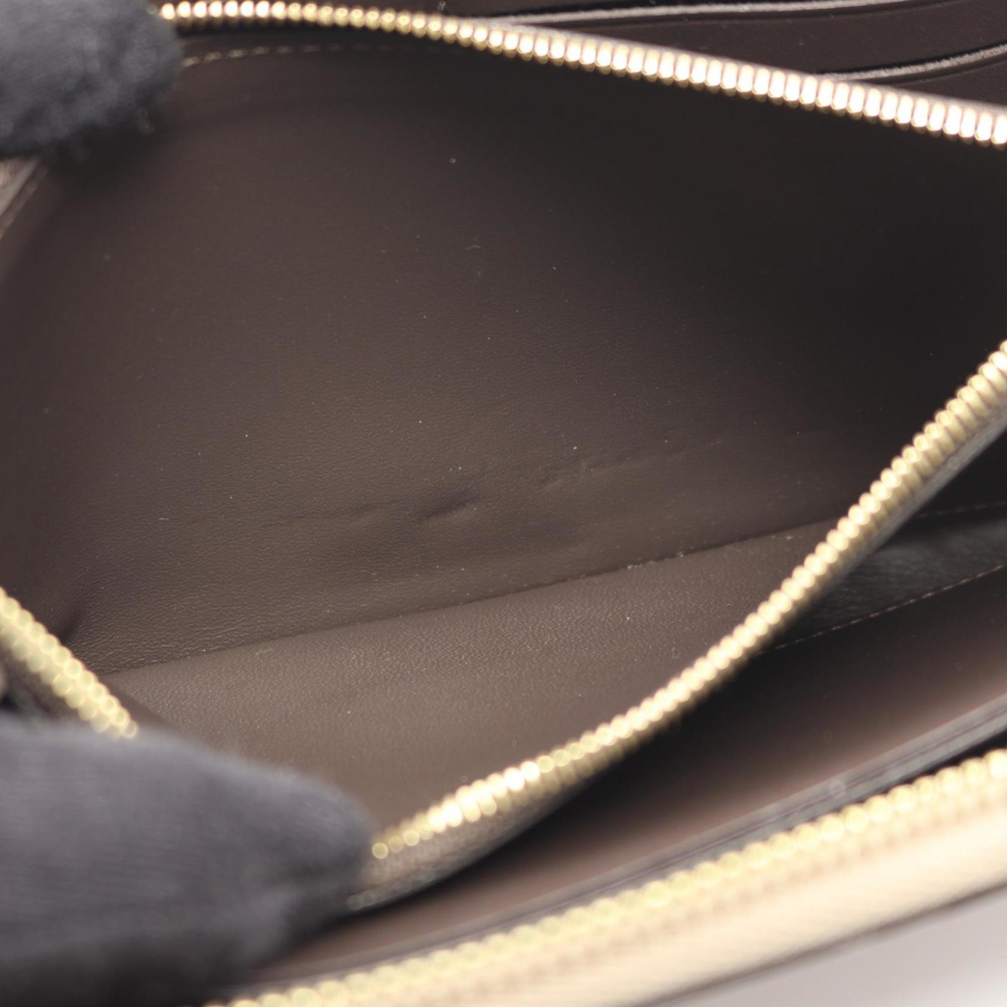 Louis Vuitton Beige Leather Long Wallet (Bi-Fold) (Pre-Owned)