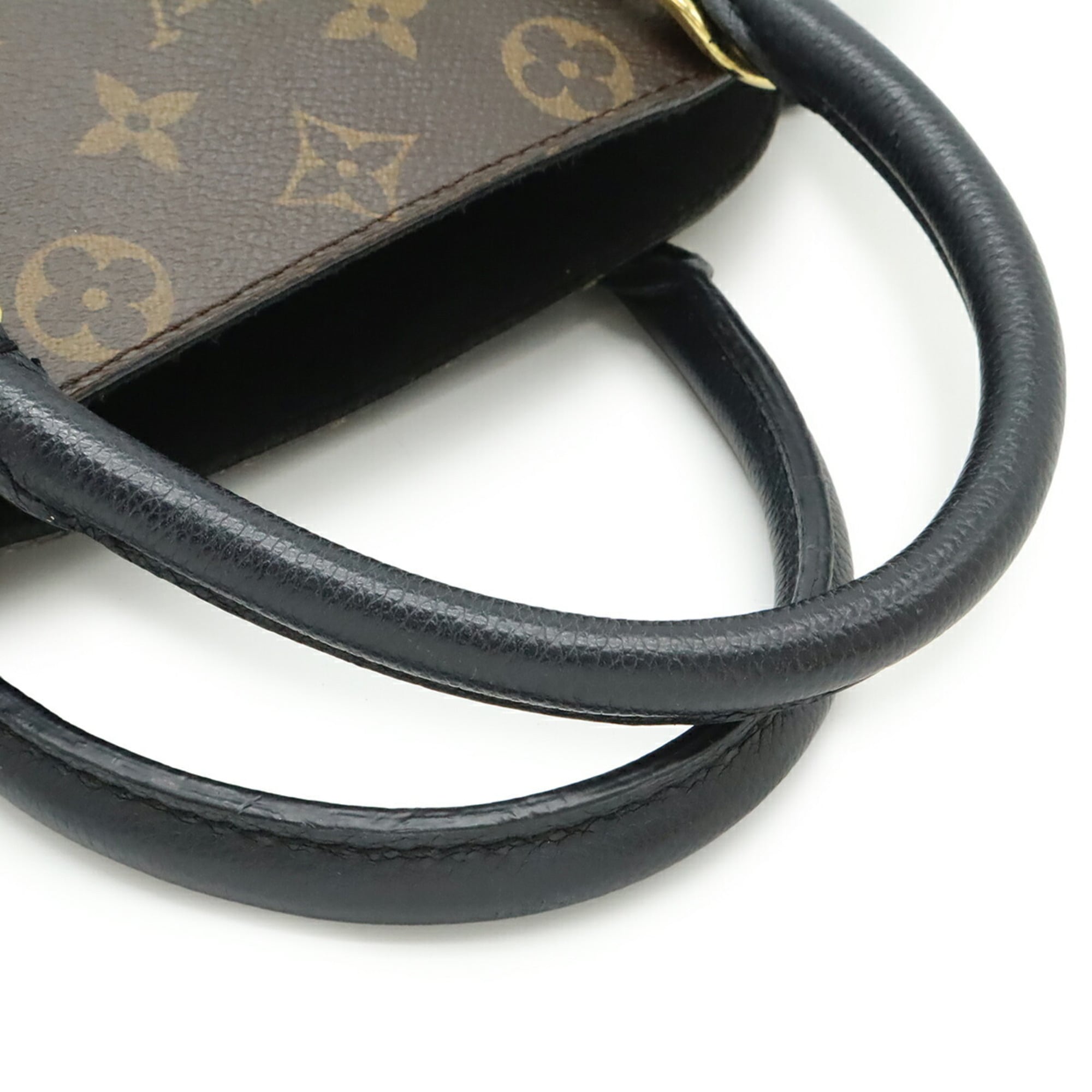 Louis Vuitton Noir Monogram Canvas Leather Handbag Shoulder Bag (Pre-Owned)
