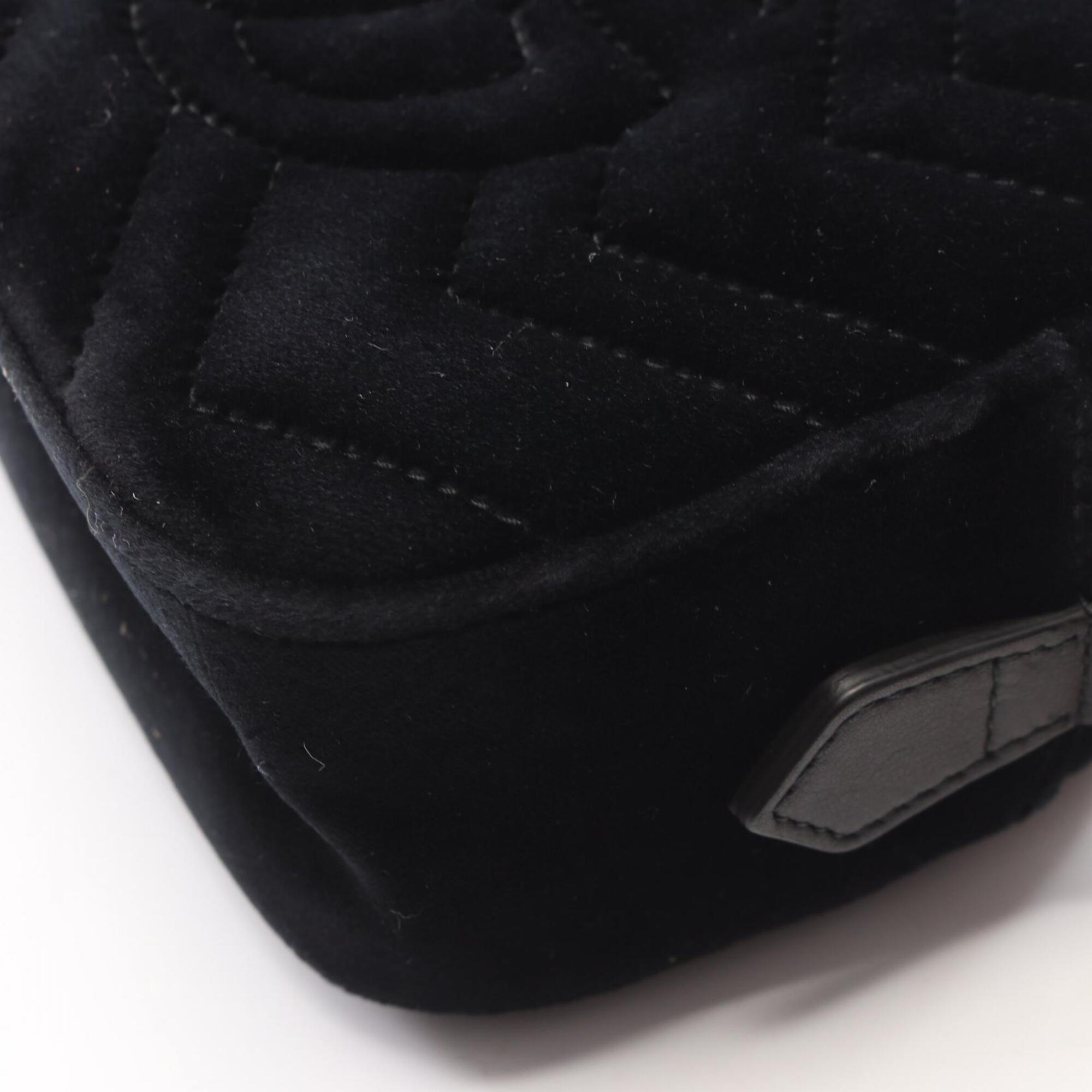 Gucci Black Fabric Leather Handbag Shoulder Bag (Pre-Owned)