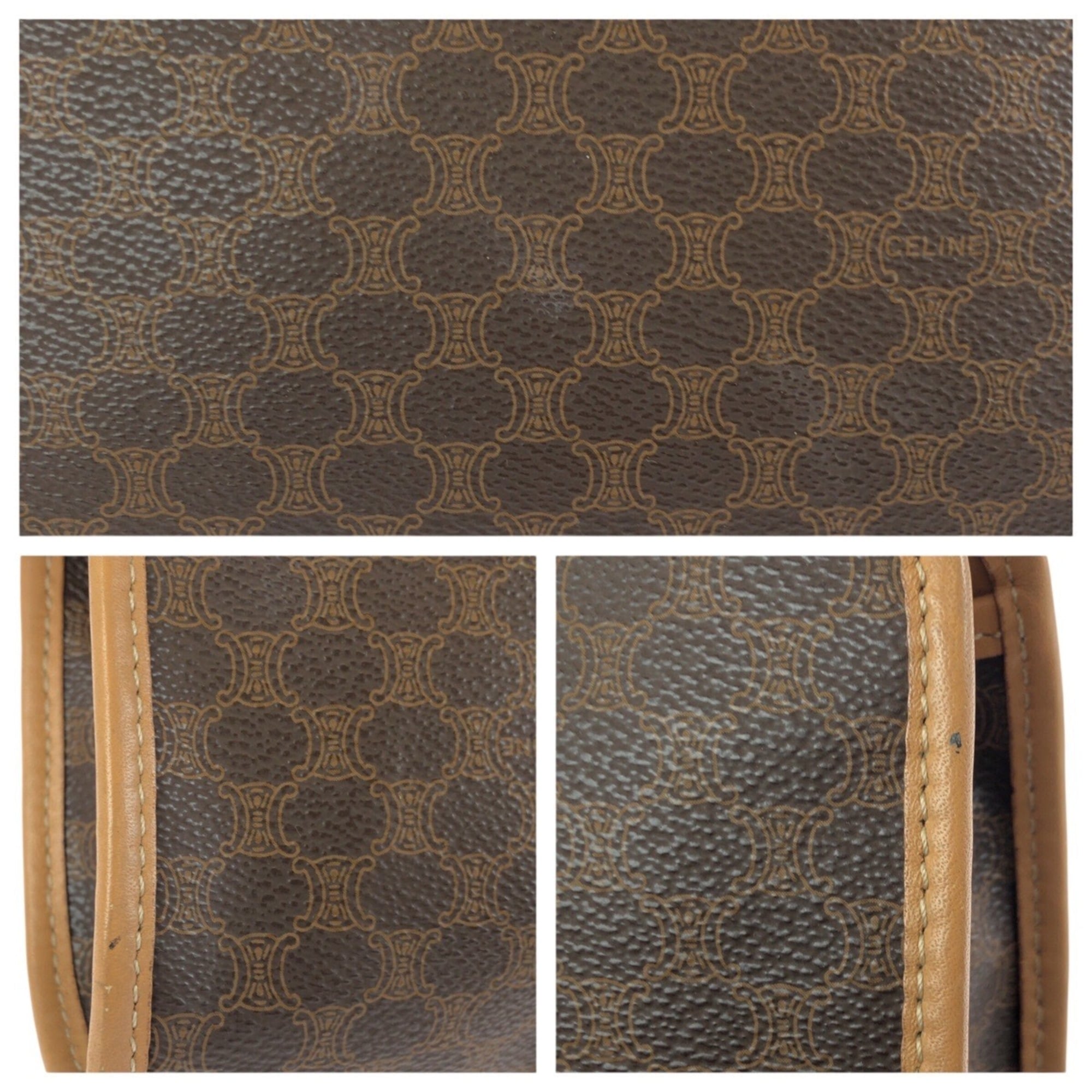 Celine Brown Pvc Leather Clutch Bag (Pre-Owned)