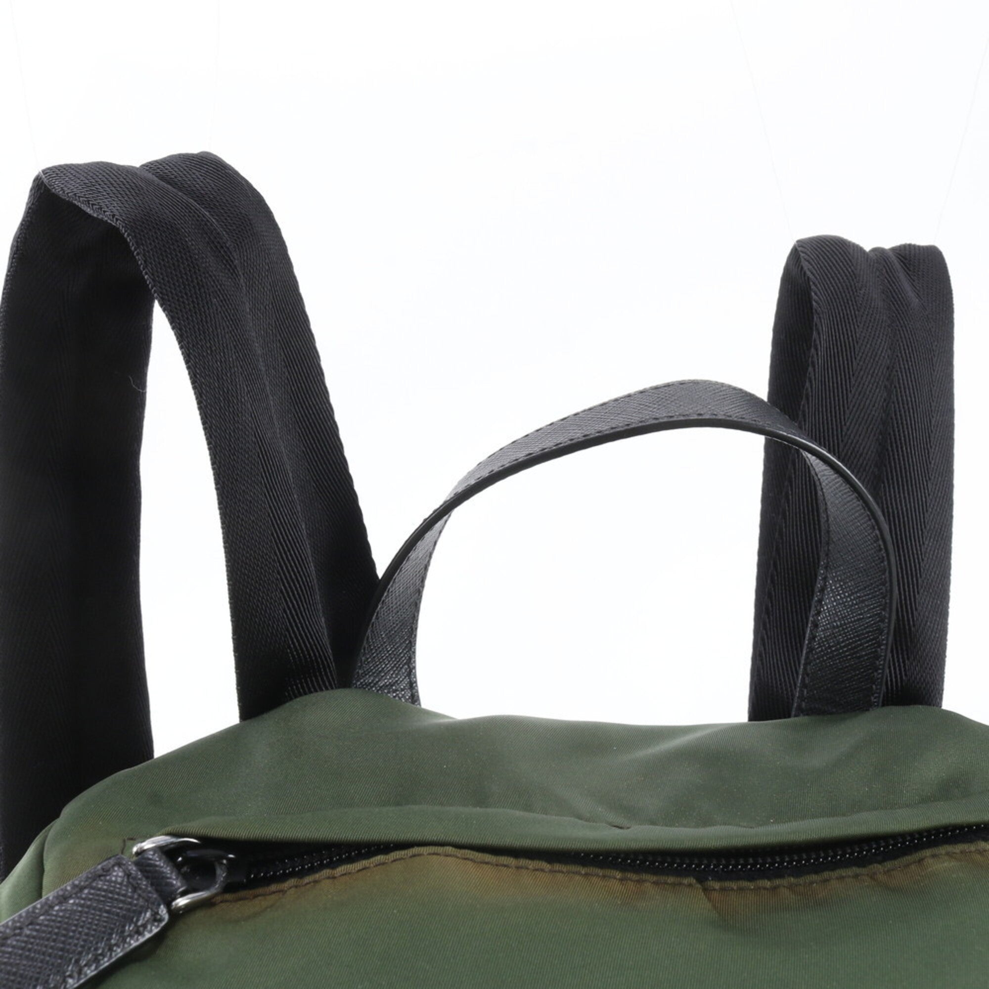 Prada Green Khaki Nylon Backpack Handbag (Pre-Owned)
