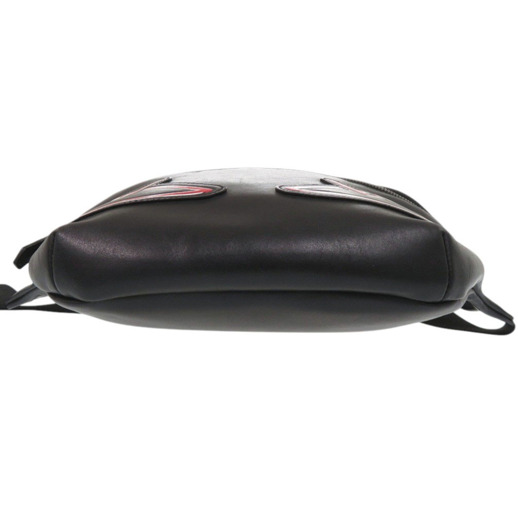 Fendi Black Red Color Leather Fanny Pack Sling Bag (Pre-Owned)