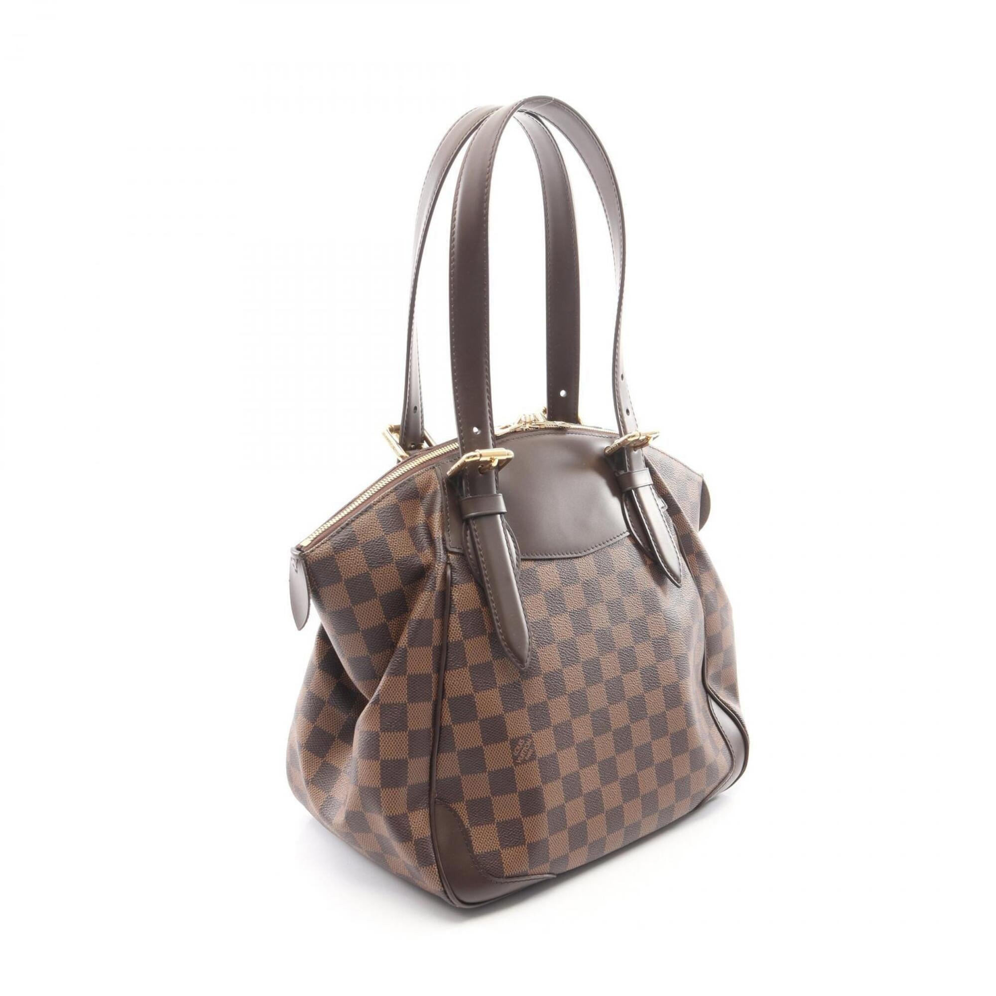 Louis Vuitton Brown Coated Canvas Leather Handbag Shoulder Bag (Pre-Owned)