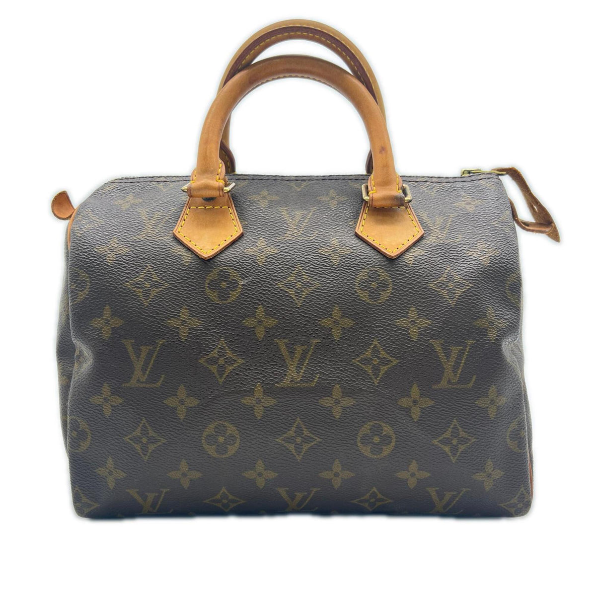 Louis Vuitton Beige Brown Coated Canvas Leather Handbag (Pre-Owned)