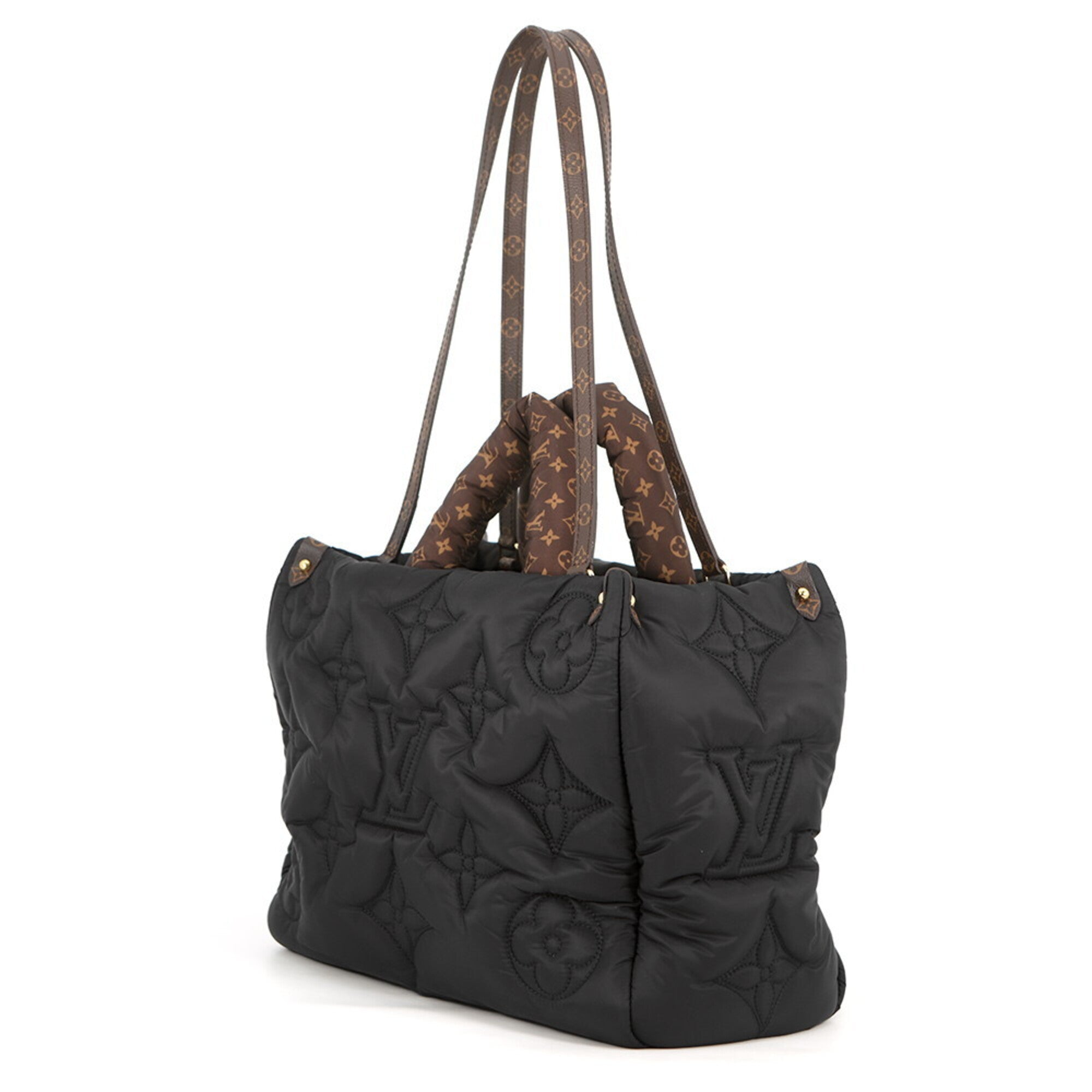 Louis Vuitton Black Noir Nylon Monogram Handbag Tote Bag (Pre-Owned)