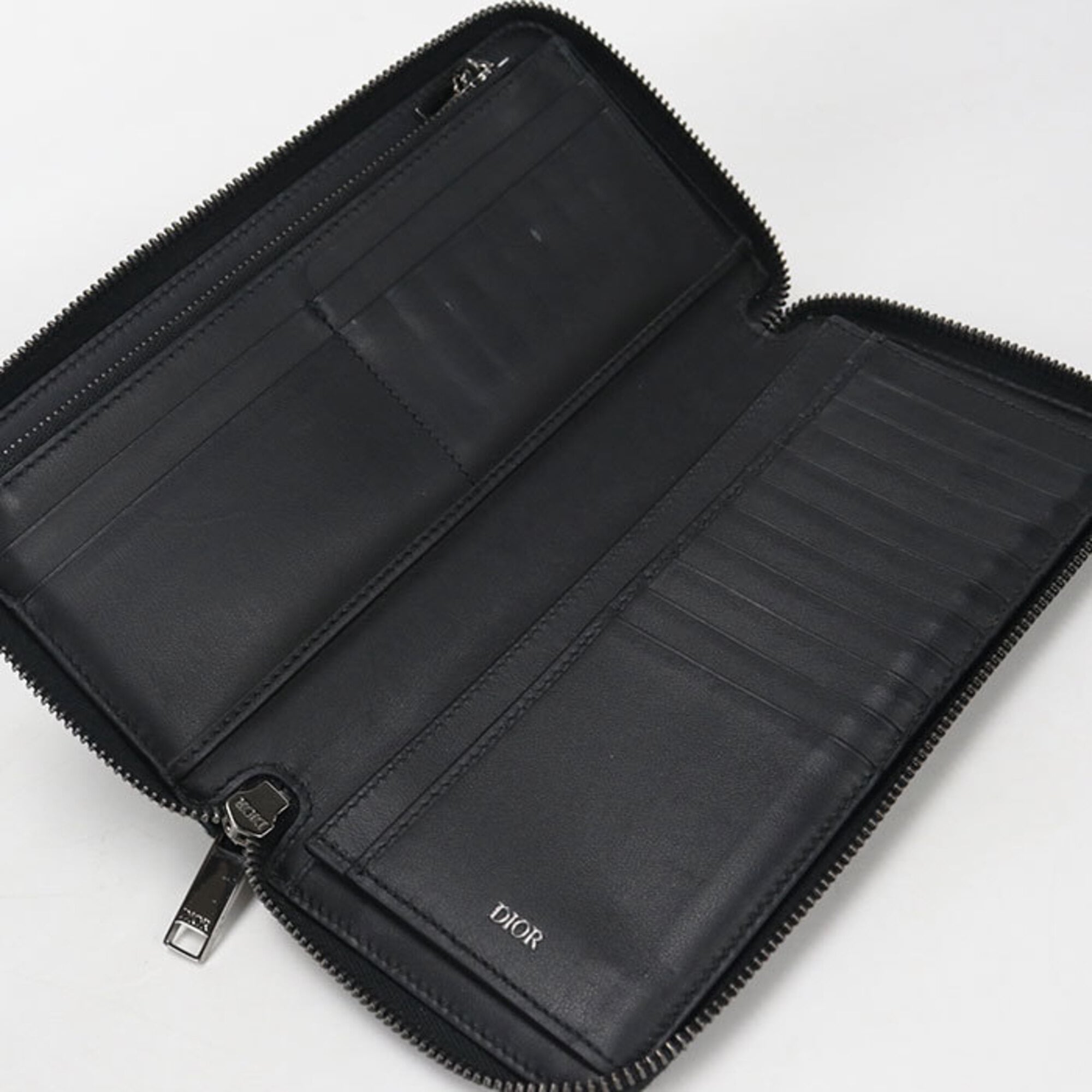 Christian Dior Black Jacquard Long Wallet (Bi-Fold) (Pre-Owned)