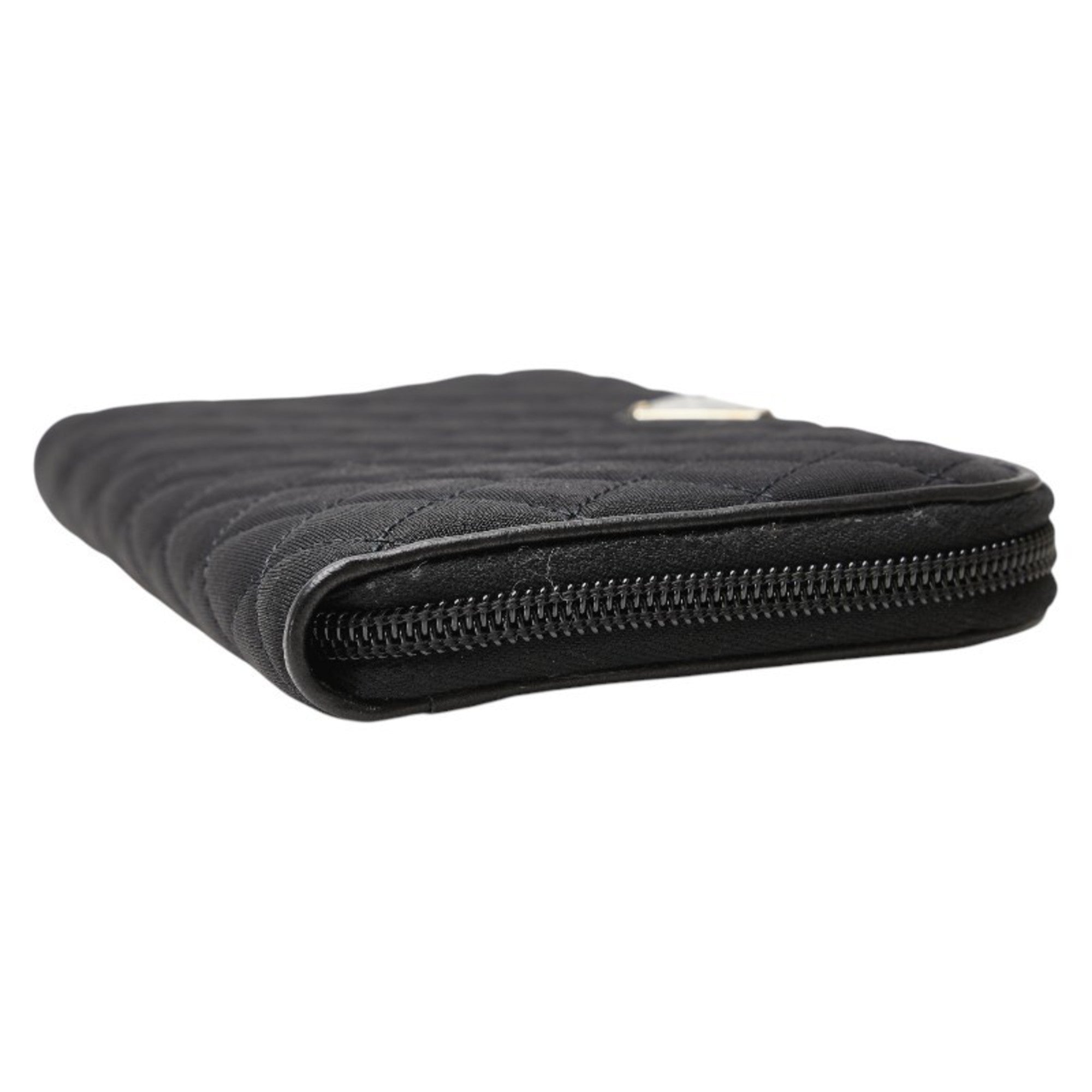 Prada Black Nylon Leather Long Wallet (Bi-Fold) (Pre-Owned)
