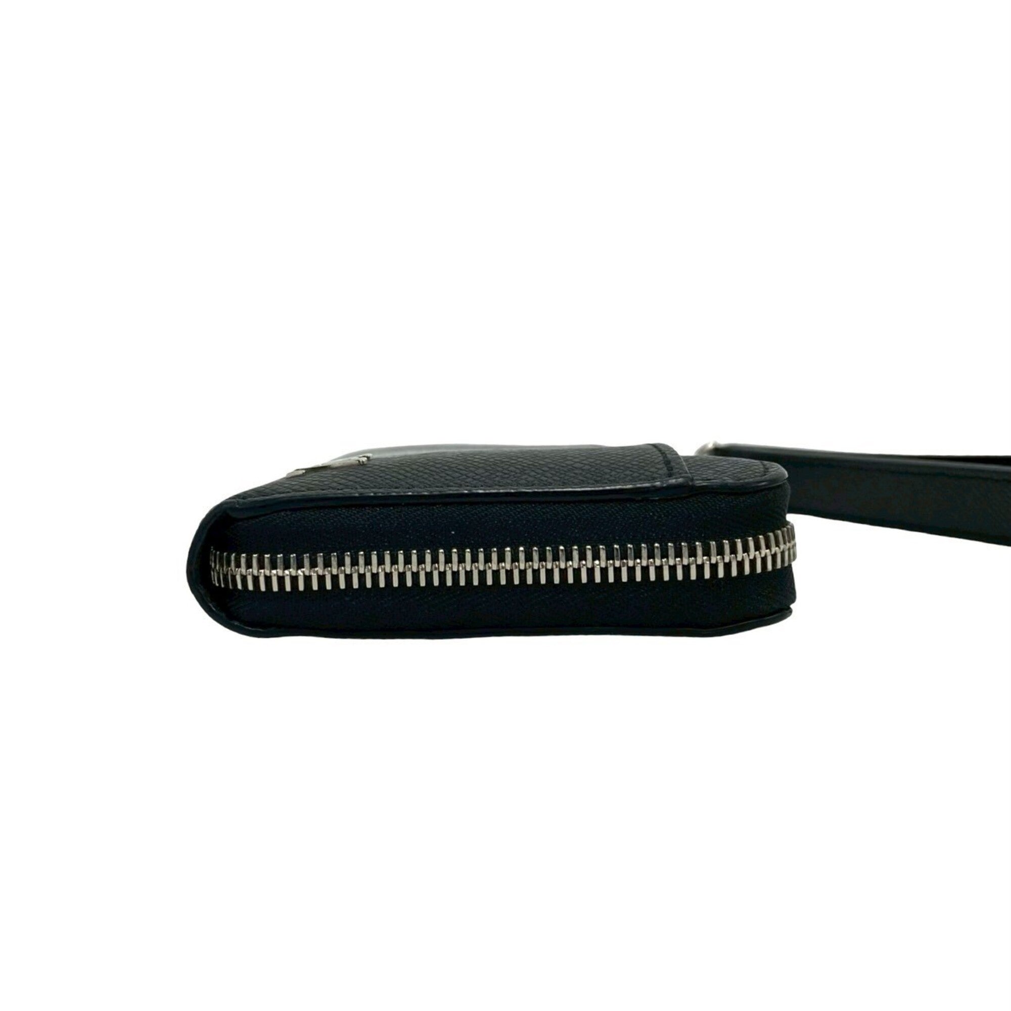 Louis Vuitton Black Leather Long Wallet (Bi-Fold) (Pre-Owned)