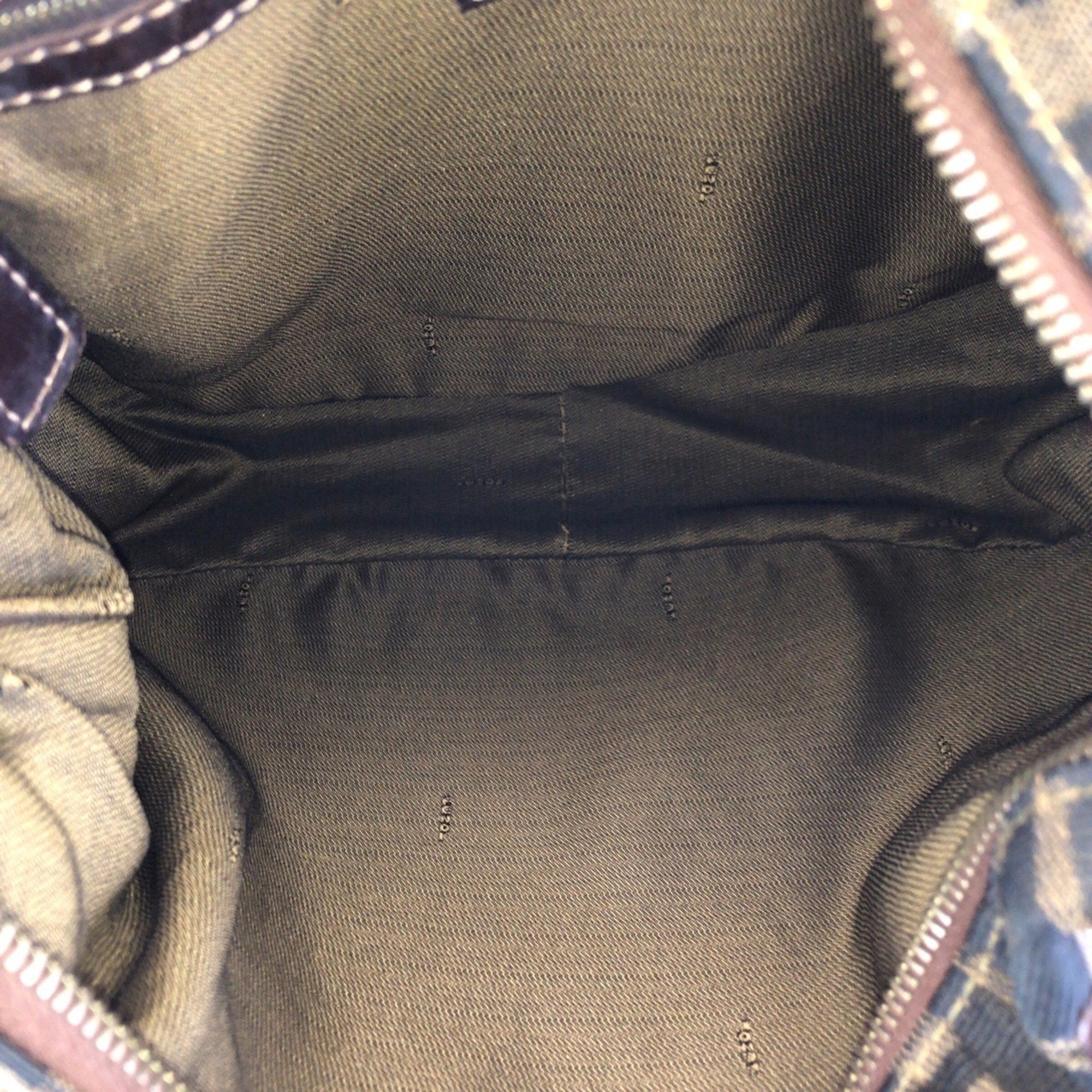 Fendi Dark Brown Canvas Messenger Bag Shoulder Bag (Pre-Owned)