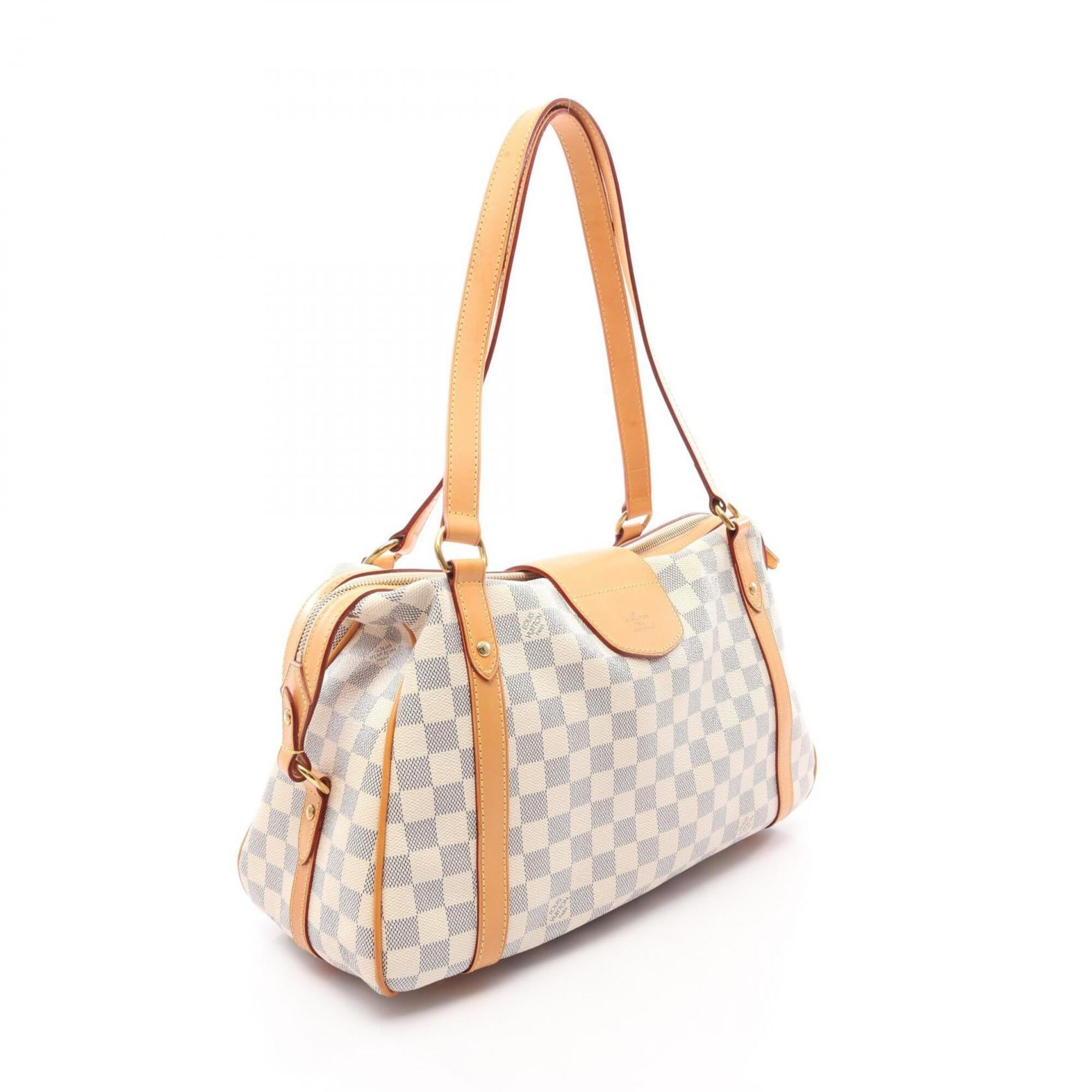 Louis Vuitton White Coated Canvas Leather Handbag Shoulder Bag (Pre-Owned)
