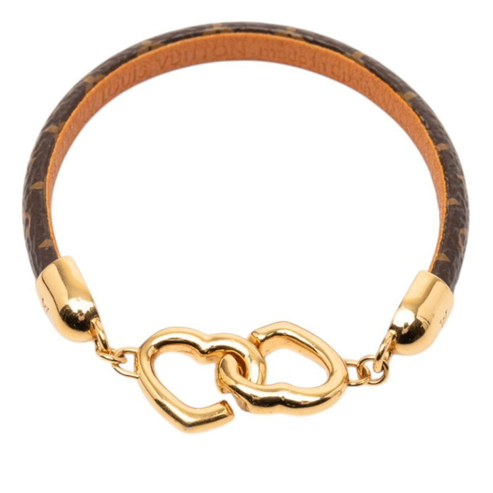 Louis Vuitton Monogram Gold Brown Charm Bracelet (Pre-Owned)