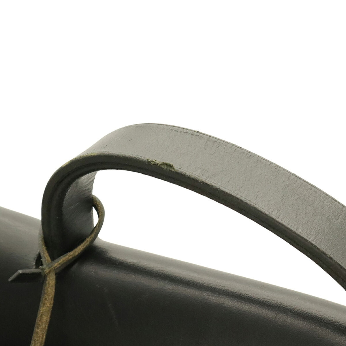 Hermes Her Bag Black Toile Officier Leather Handbag Shoulder Bag (Pre-Owned)