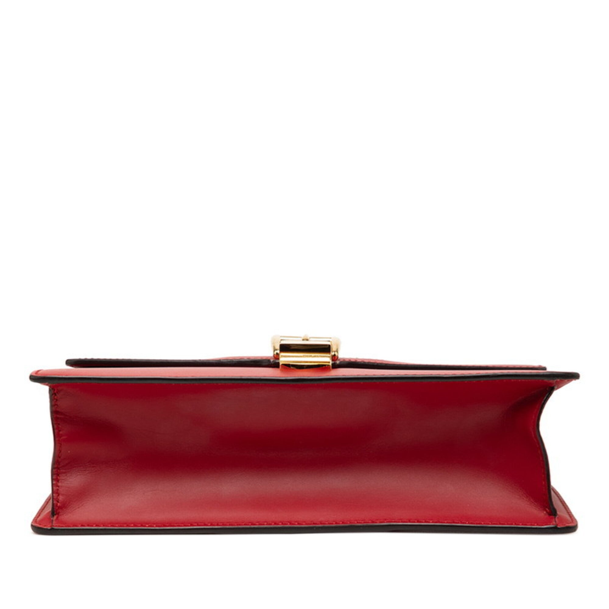 Gucci Navy Red Color Leather Shoulder Bag (Pre-Owned)