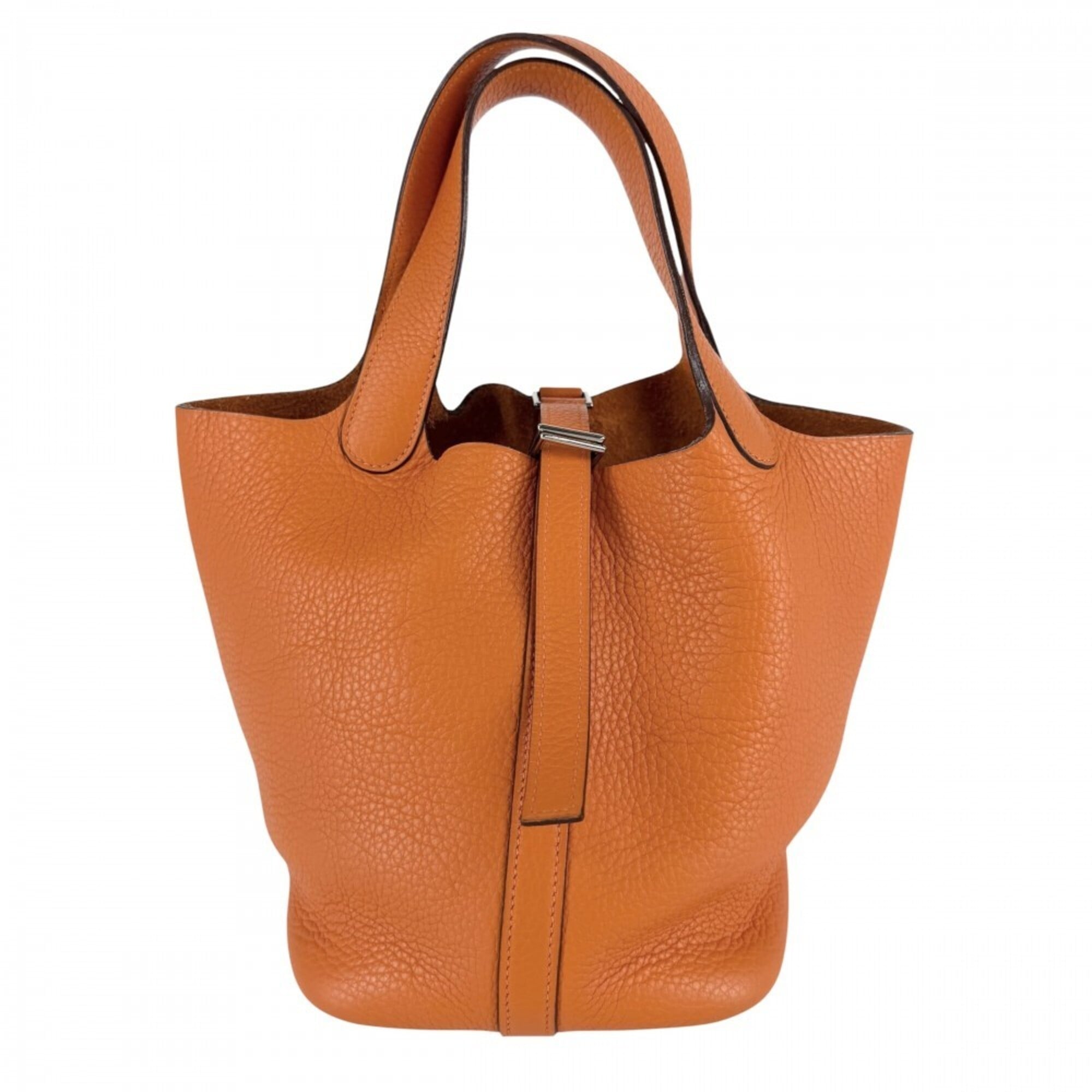 Hermes Picotin Orange Leather Handbag (Pre-Owned)