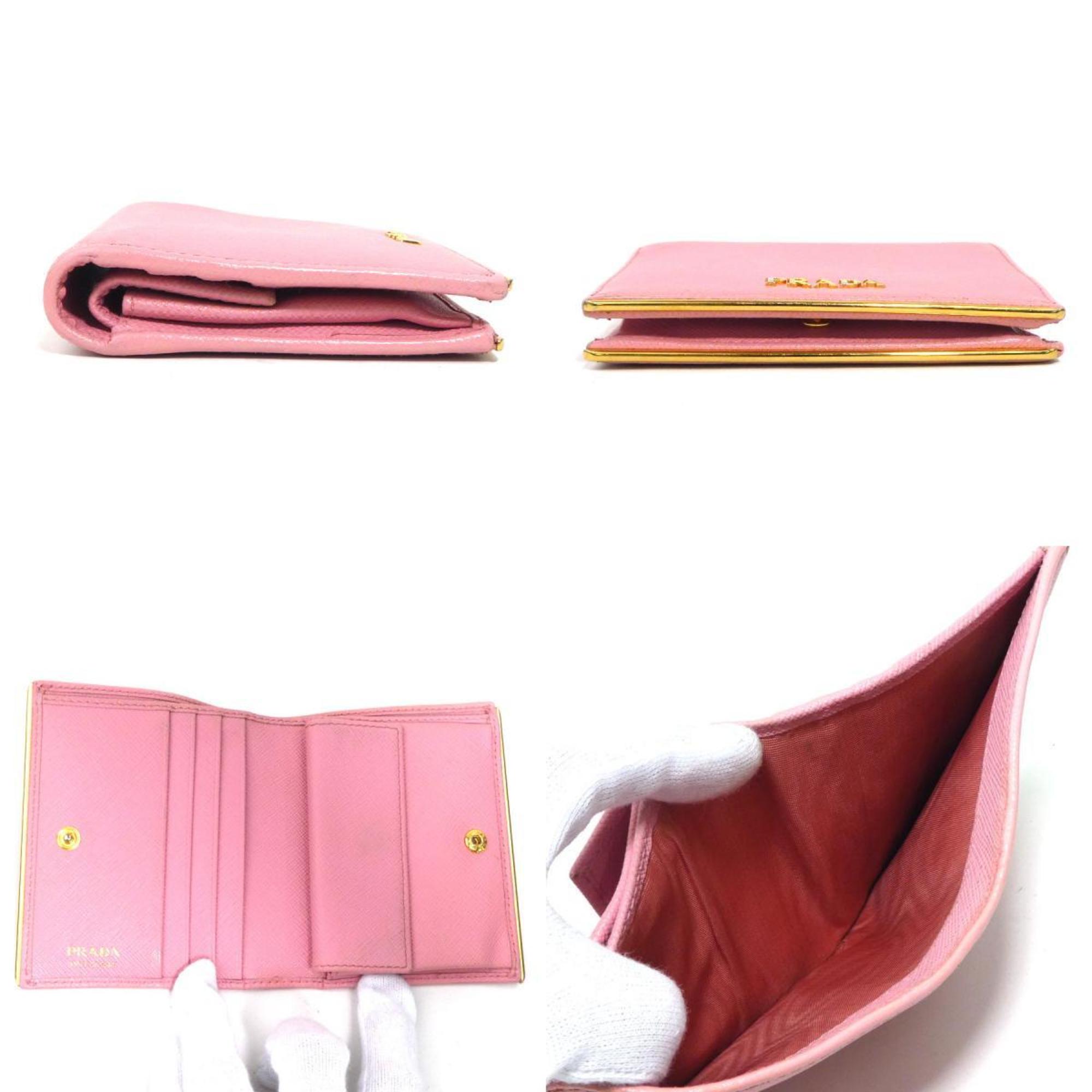 Prada Pink Leather Wallet (Bi-Fold) (Pre-Owned)