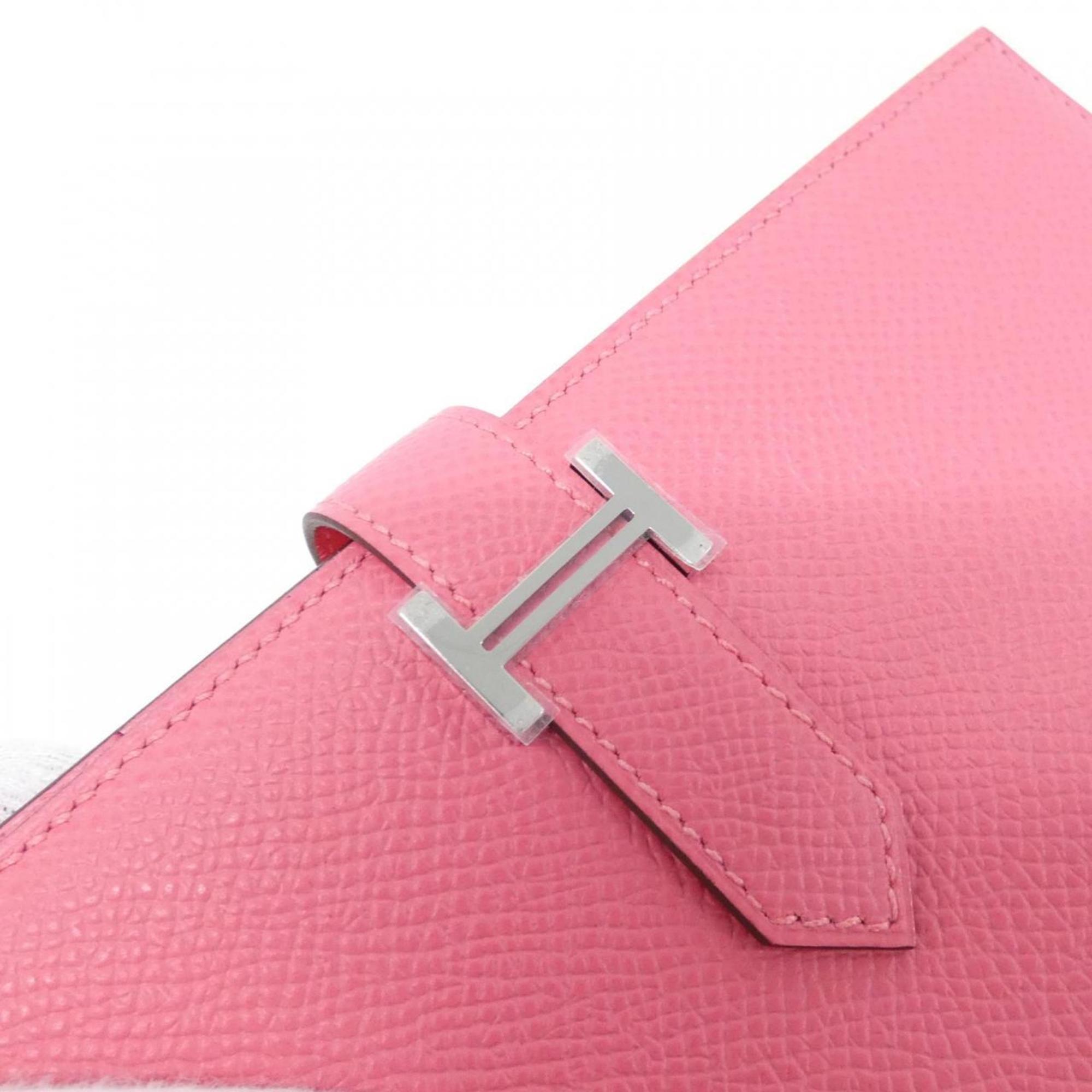 Hermes Rose Azalee Epsom Leather Coin Purse/Coin Case (Pre-Owned)