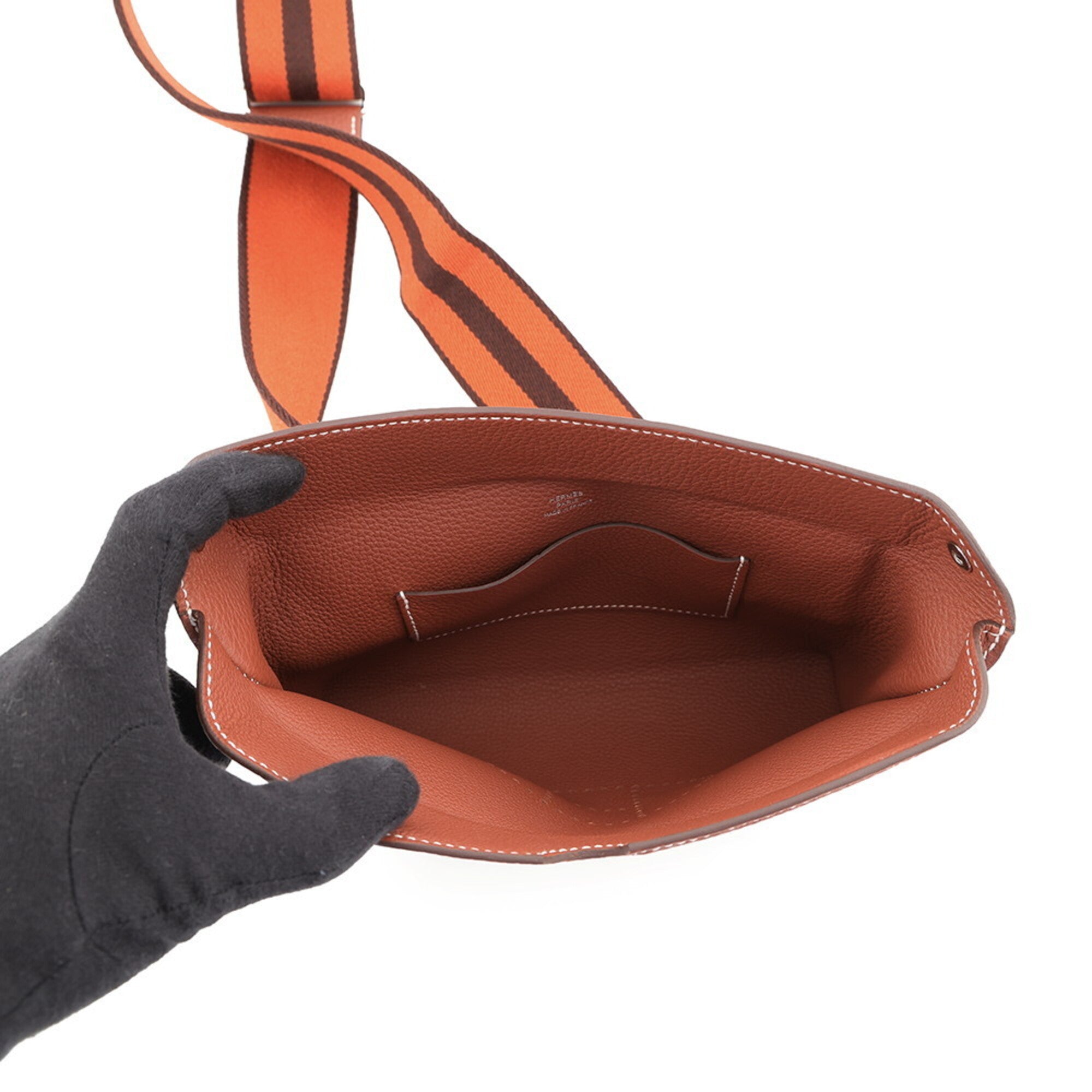 Hermes Brique Havane Sienne Togo Leather Handbag Shoulder Bag (Pre-Owned)