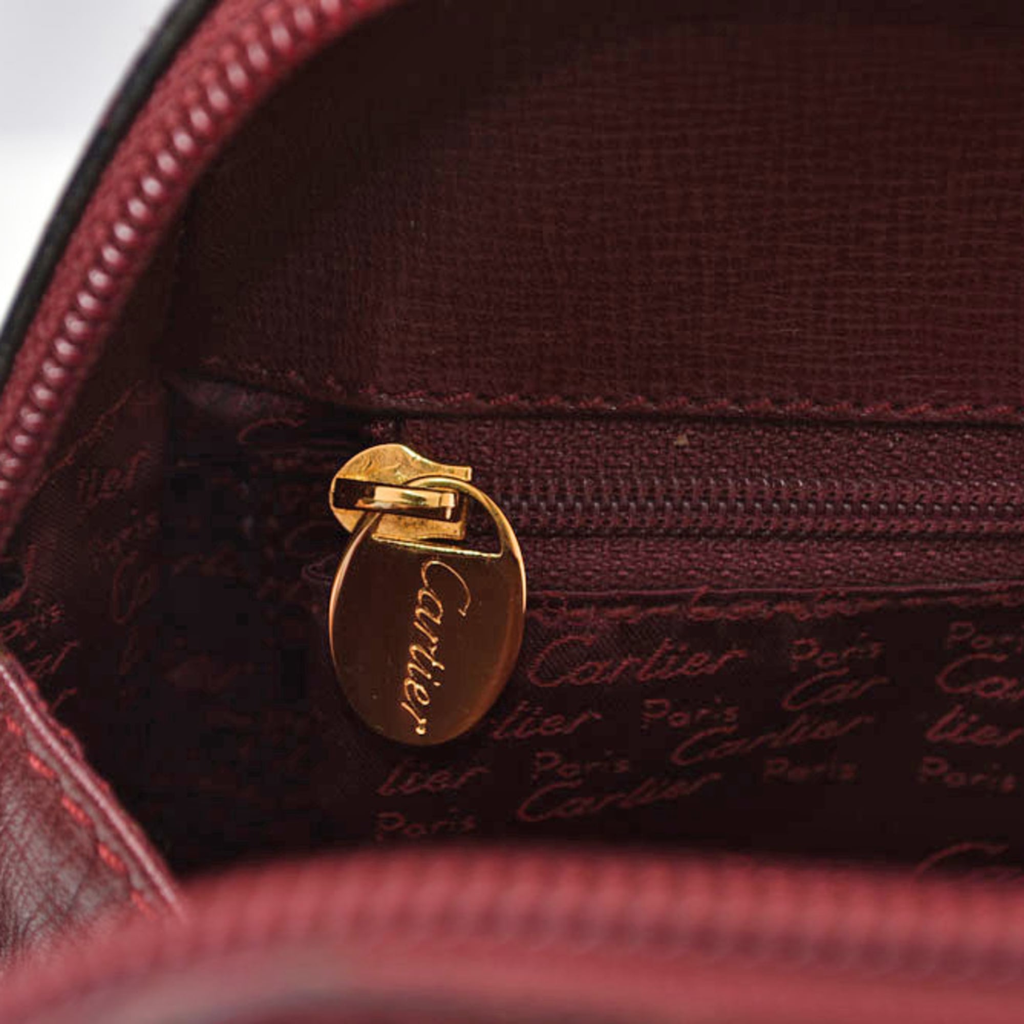 Cartier Bordeaux Leather Backpack (Pre-Owned)