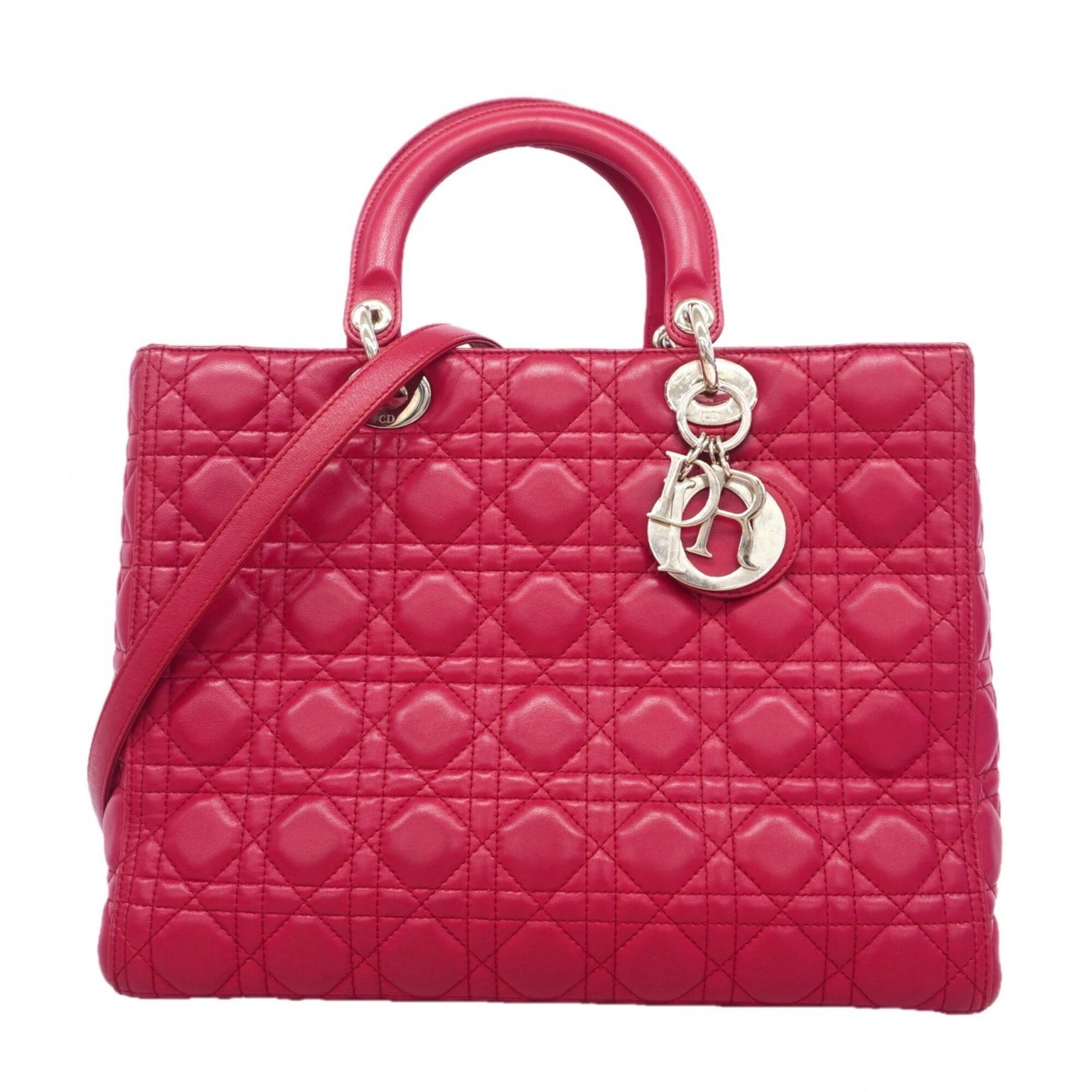 Christian Dior Red Color Leather Handbag (Pre-Owned)