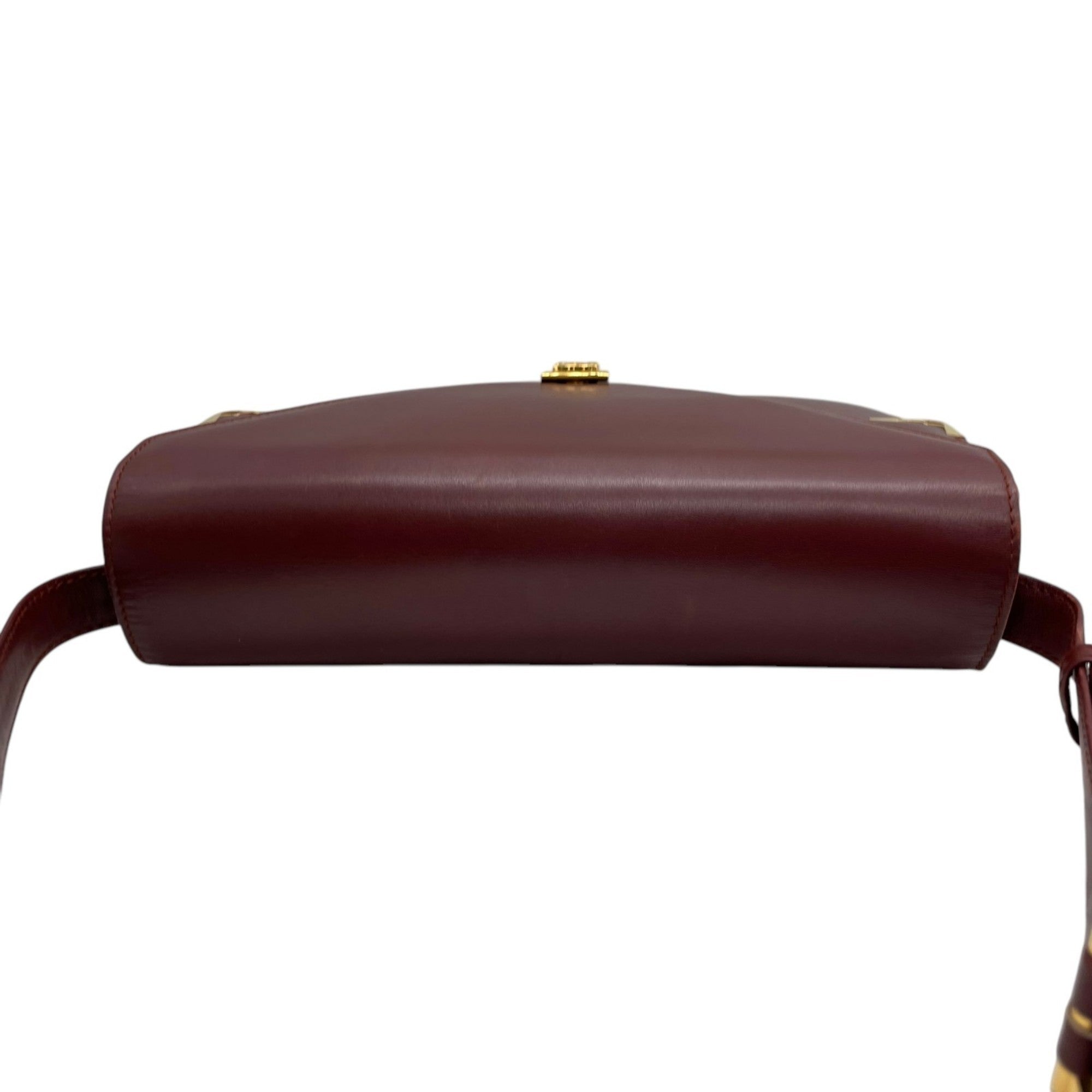 Cartier Bordeaux Wine Red Leather Shoulder Bag (Pre-Owned)
