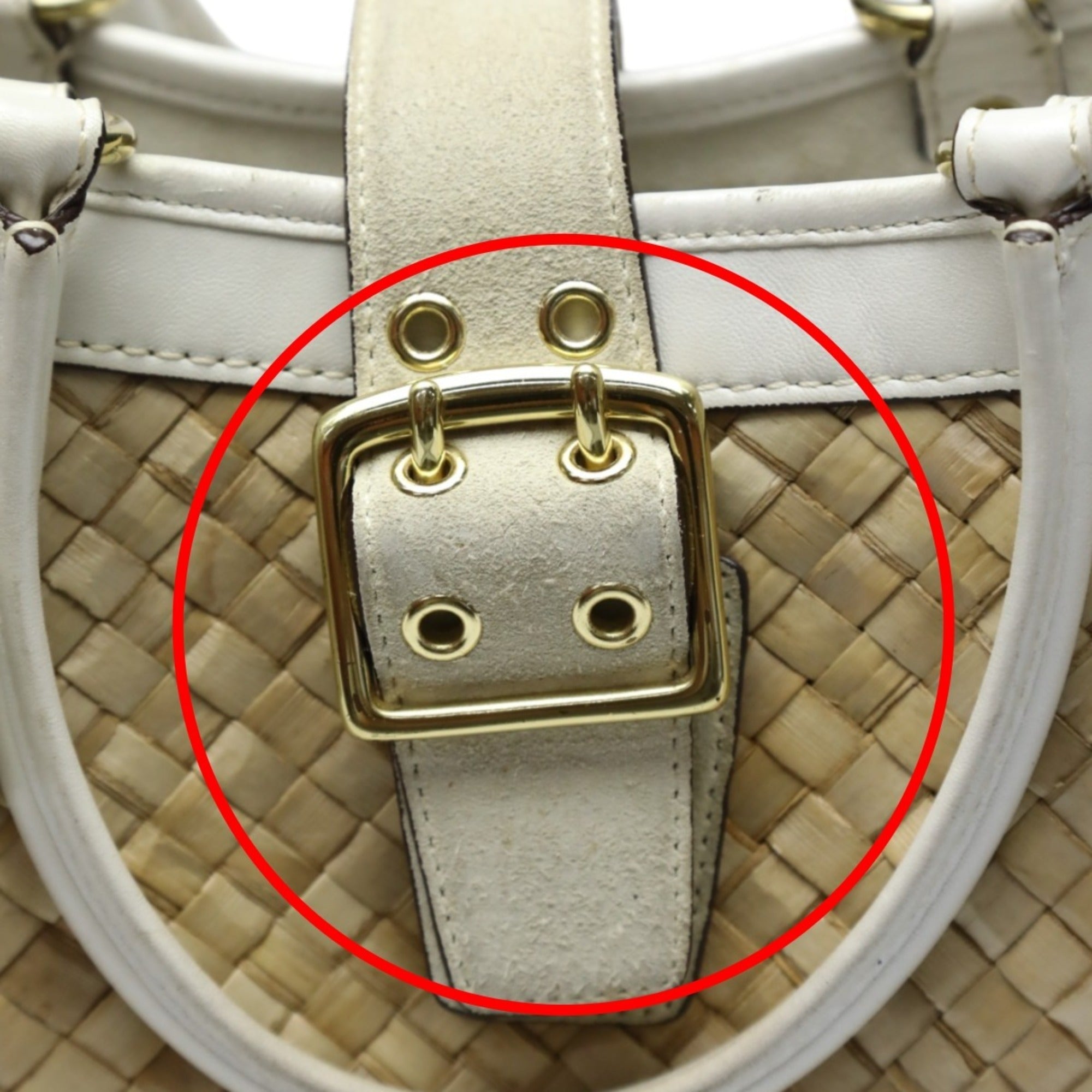 Coach White Leather Handbag Tote Bag (Pre-Owned)