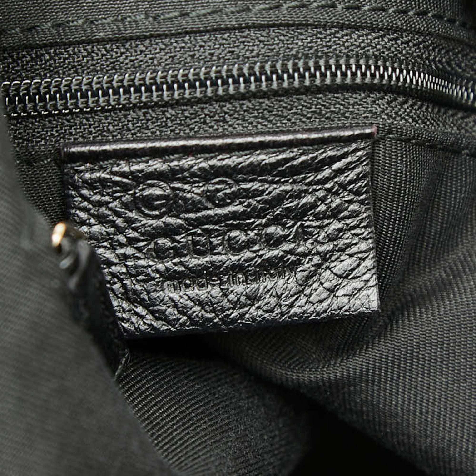 Gucci Black Leather Shoulder Bag Tote Bag (Pre-Owned)