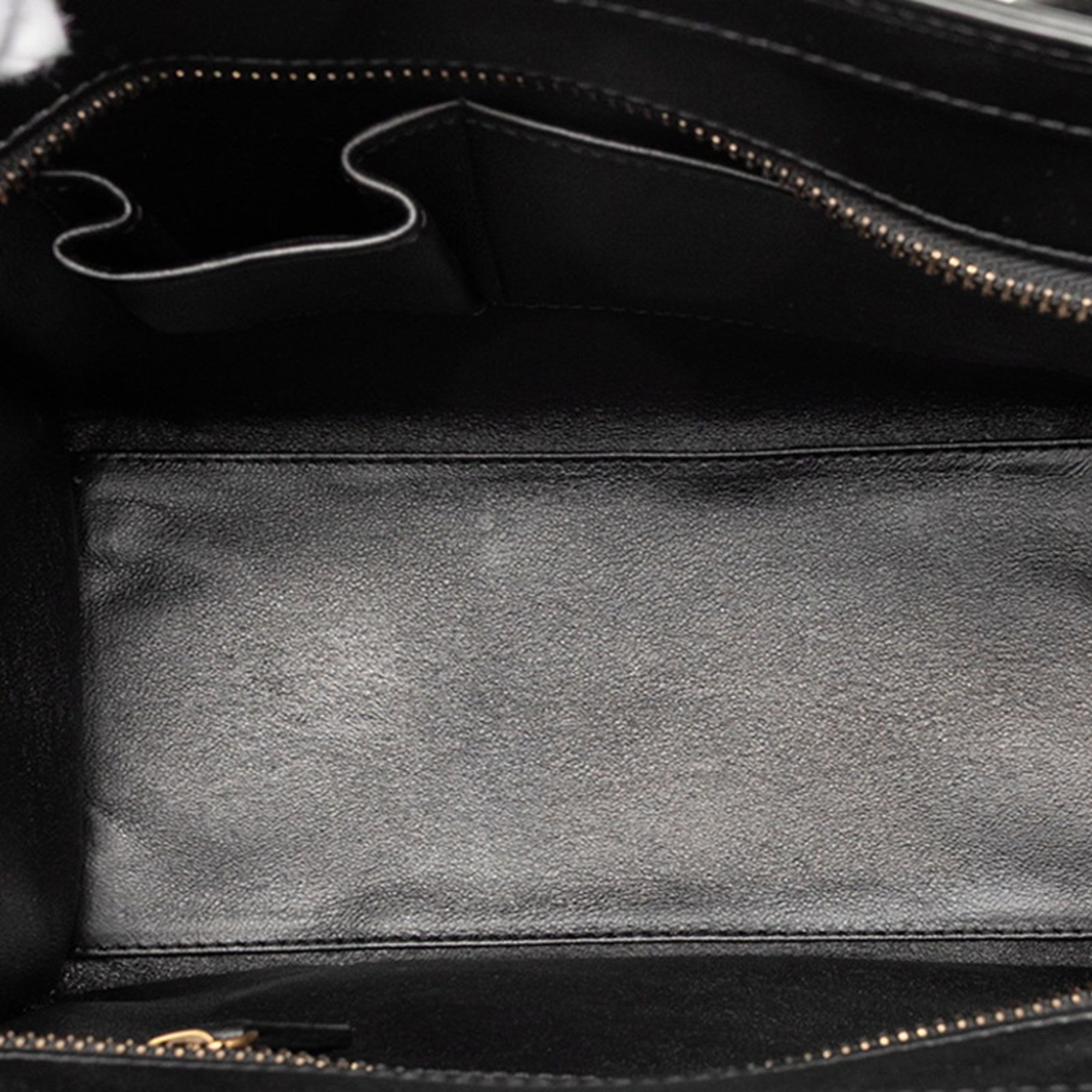 Celine Beige Black Ivory Leather Handbag Tote Bag (Pre-Owned)