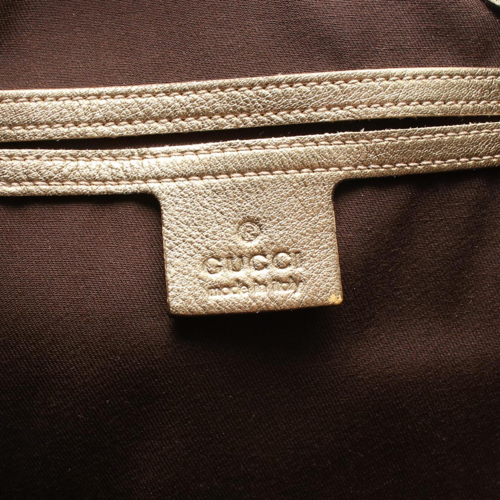 Gucci Beige Brown Gold Pvc Leather Handbag Tote Bag (Pre-Owned)