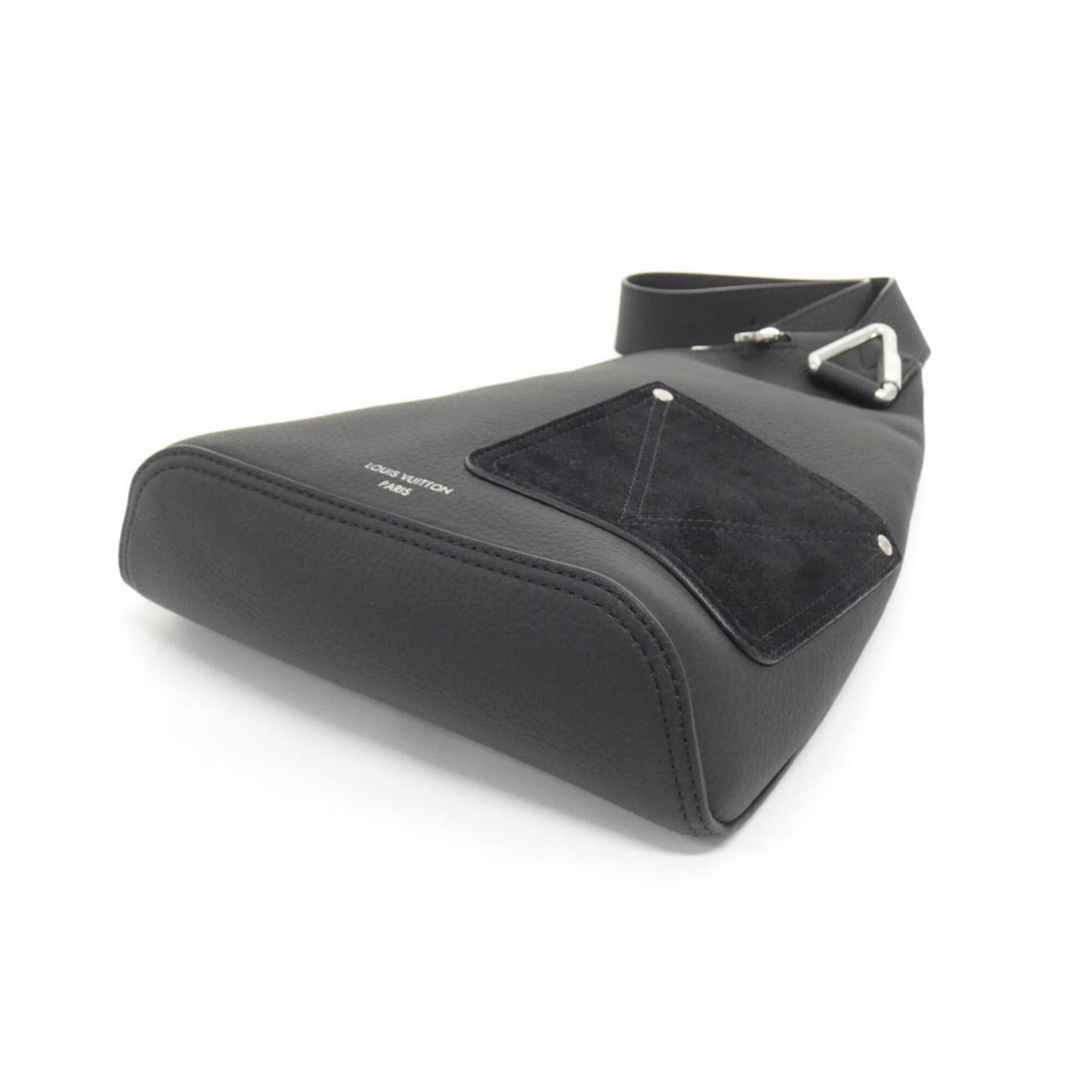 Louis Vuitton Black Leather Suede Shoulder Bag (Pre-Owned)
