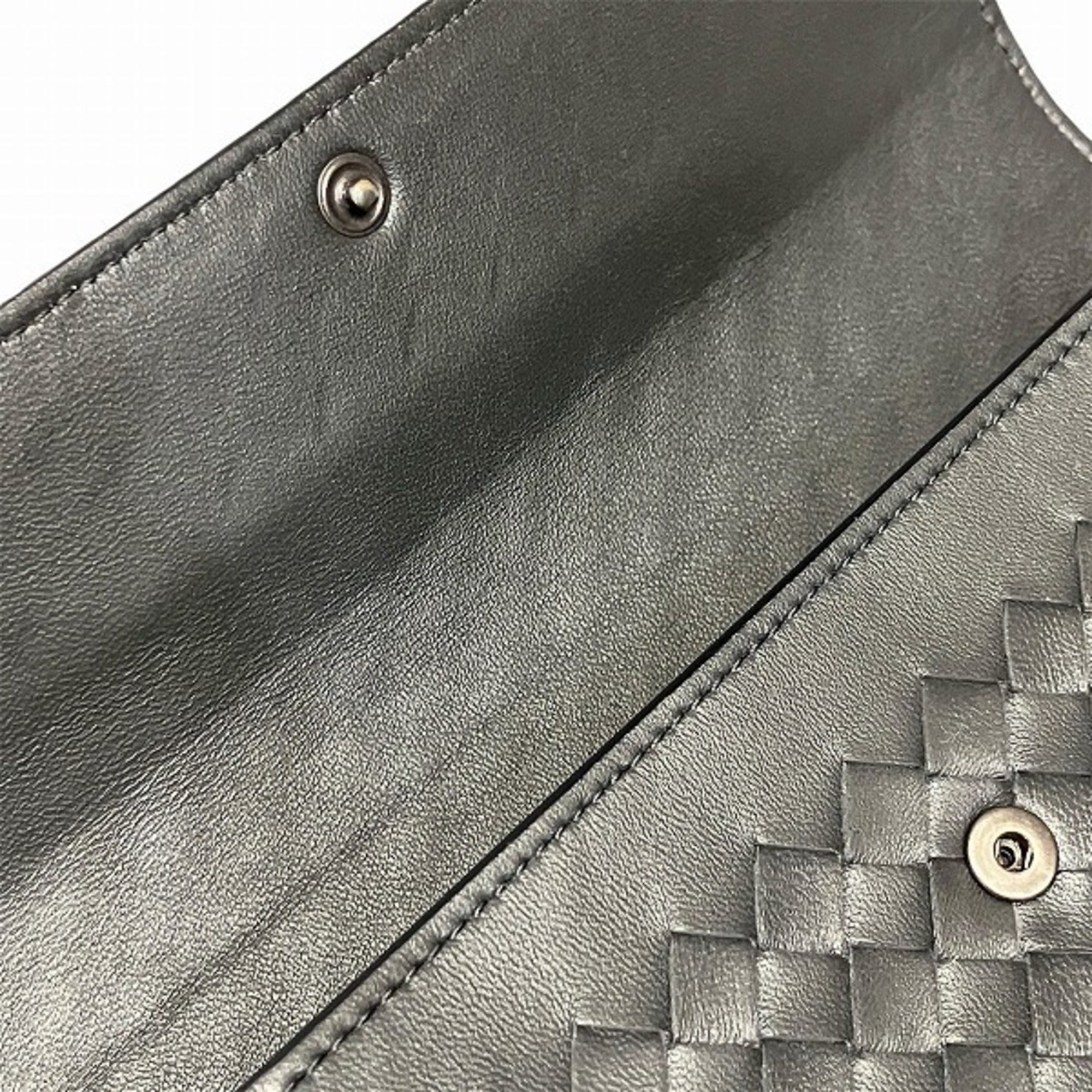 Bottega Veneta Black Leather Long Wallet (Bi-Fold) (Pre-Owned)