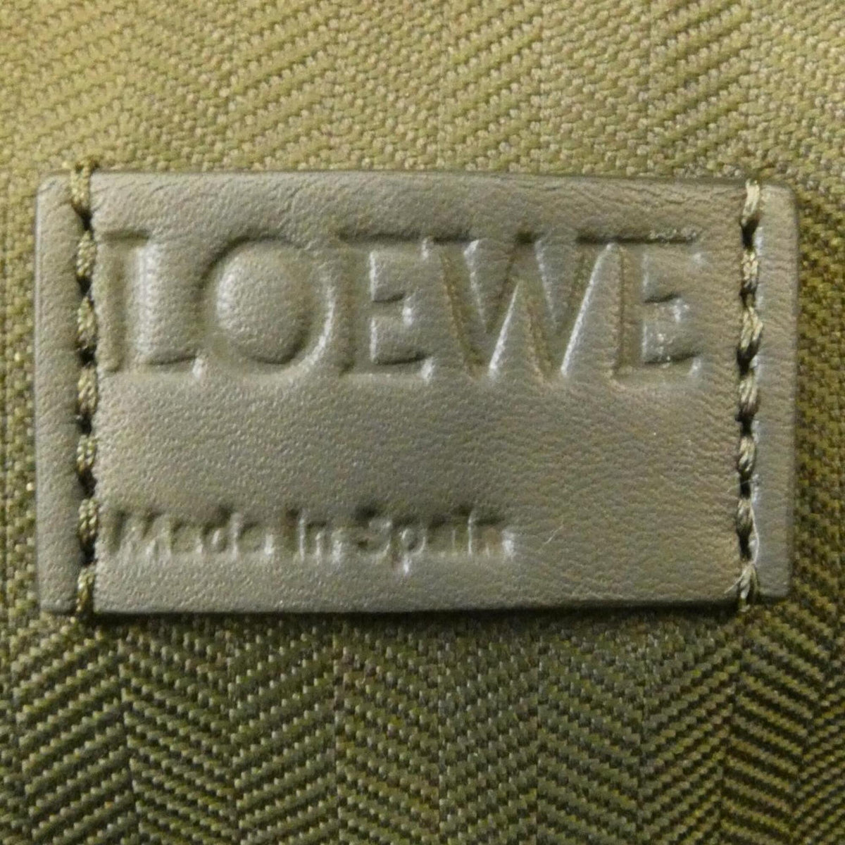 Loewe Green Khaki Leather Handbag Shoulder Bag Sling Bag (Pre-Owned)
