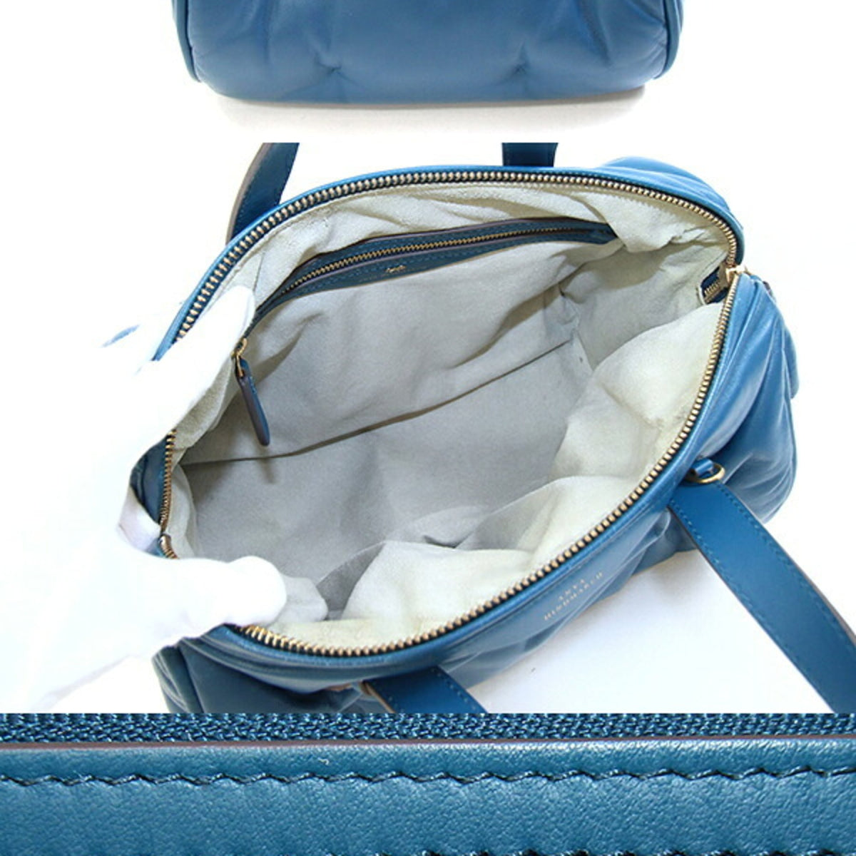 Anya Hindmarch Blue Leather Handbag (Pre-Owned)