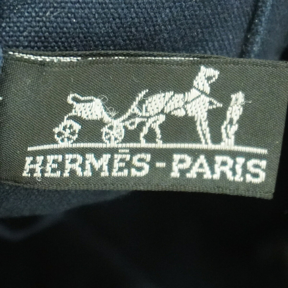 Hermes Navy Canvas Tote Bag (Pre-Owned)