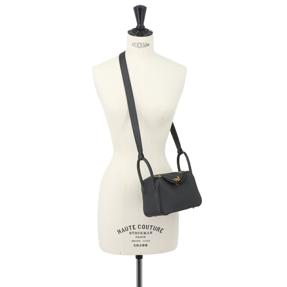 Hermes Black Taurillon Clemence Leather Handbag (Pre-Owned)