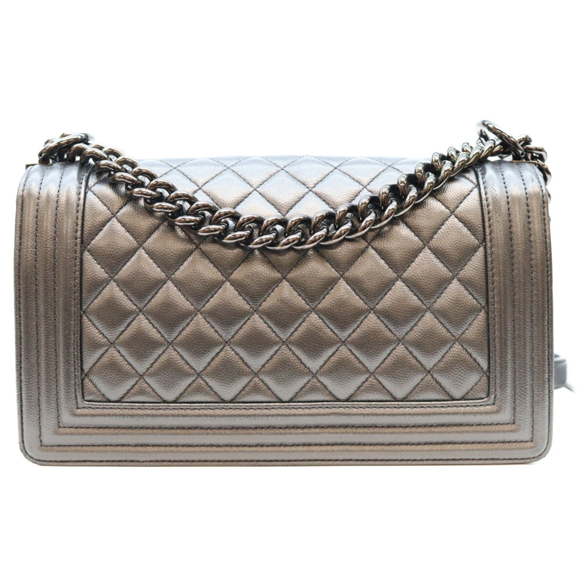 Chanel Black Grained Calfskin Shoulder Bag (Pre-Owned)