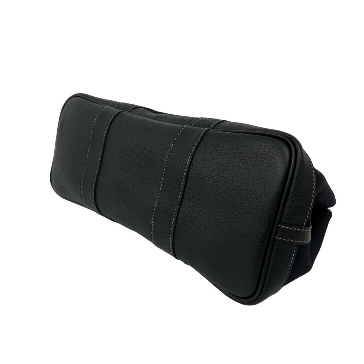 Hermes Black Toile Officier Buffalo Leather Shoulder Bag (Pre-Owned)