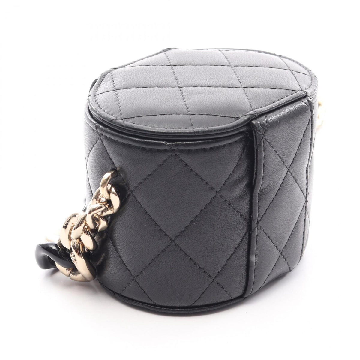 Chanel Black Leather Handbag Shoulder Bag (Pre-Owned)