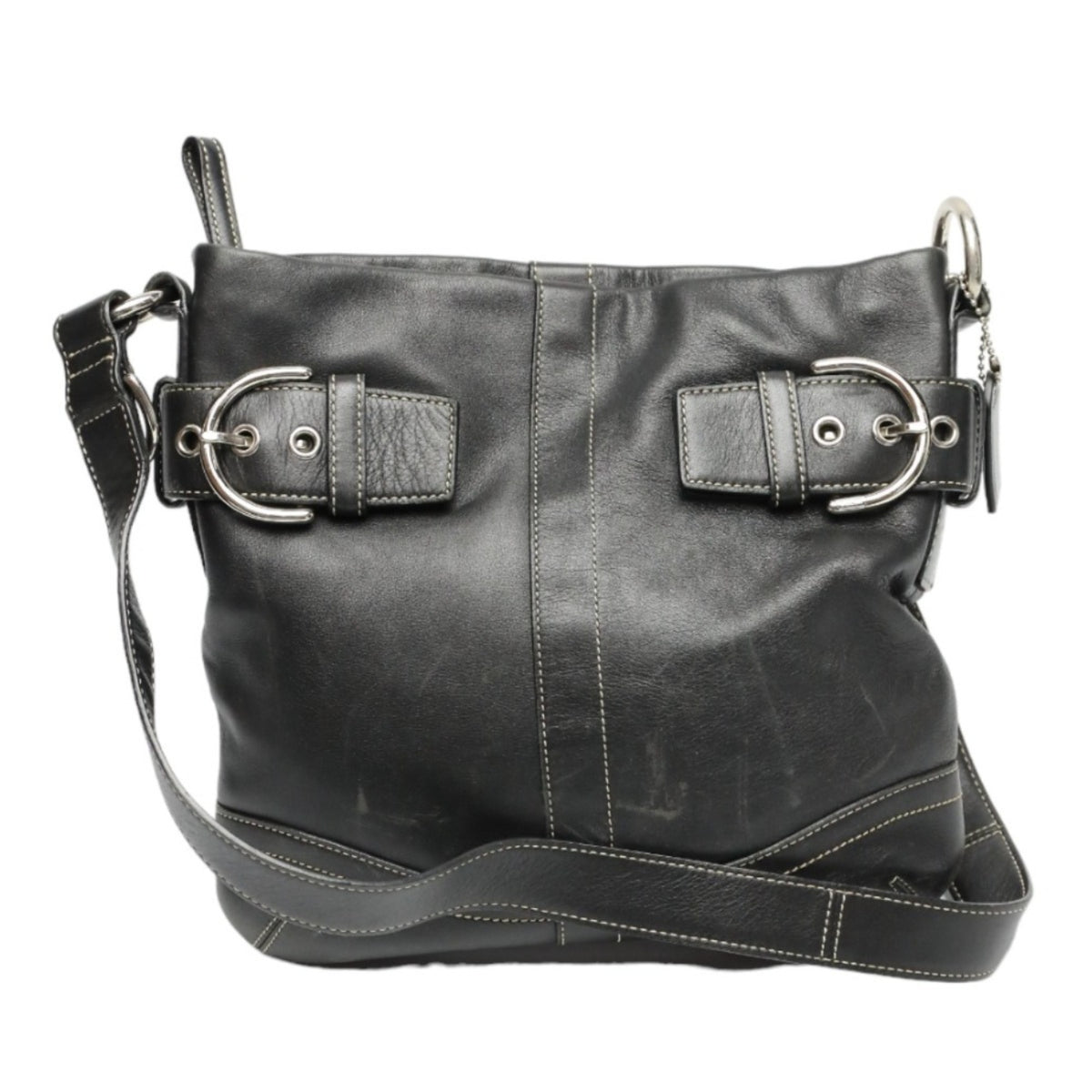 Coach Black Leather Shoulder Bag (Pre-Owned)