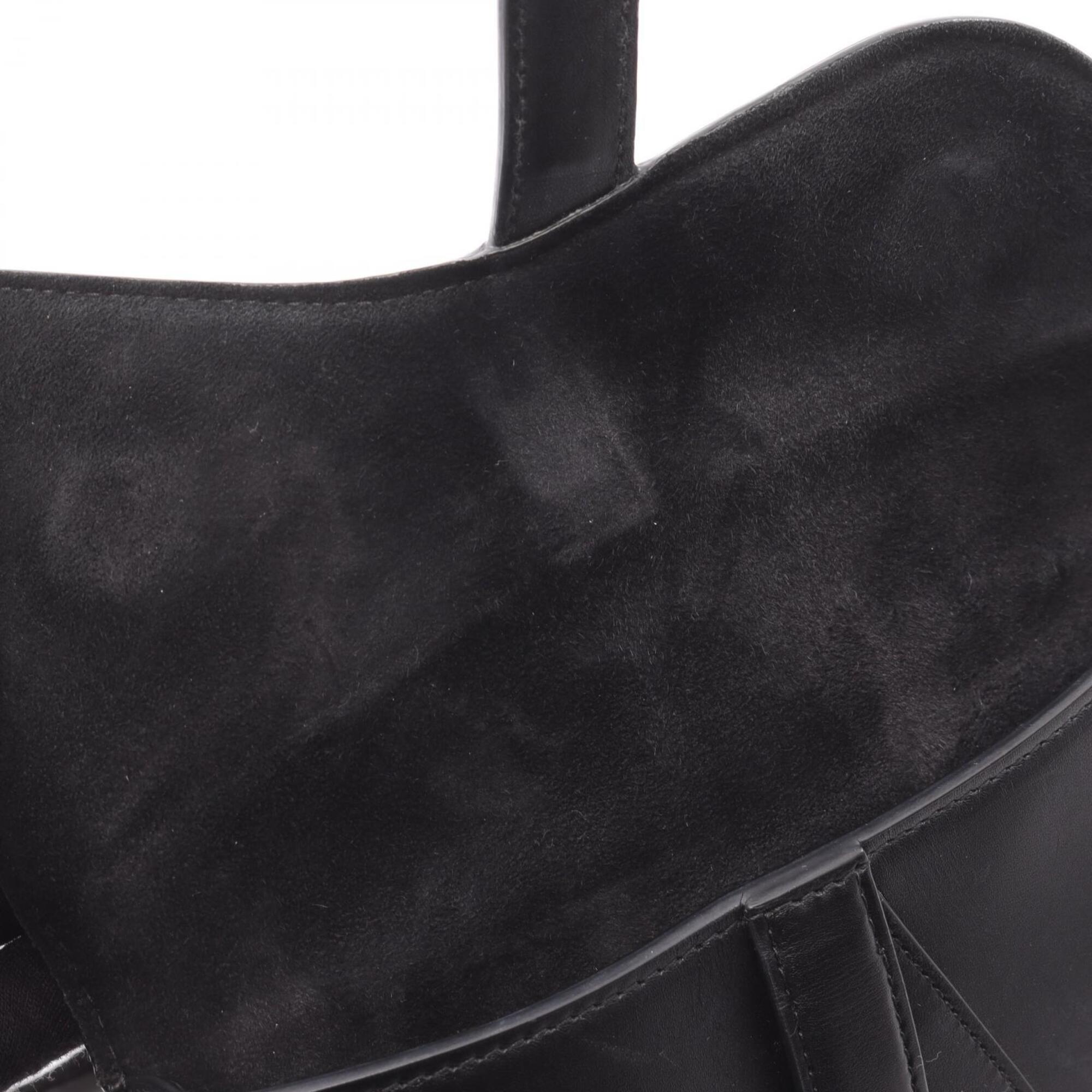 Christian Dior Black Leather Fanny Pack Handbag Saddle Bag (Pre-Owned)