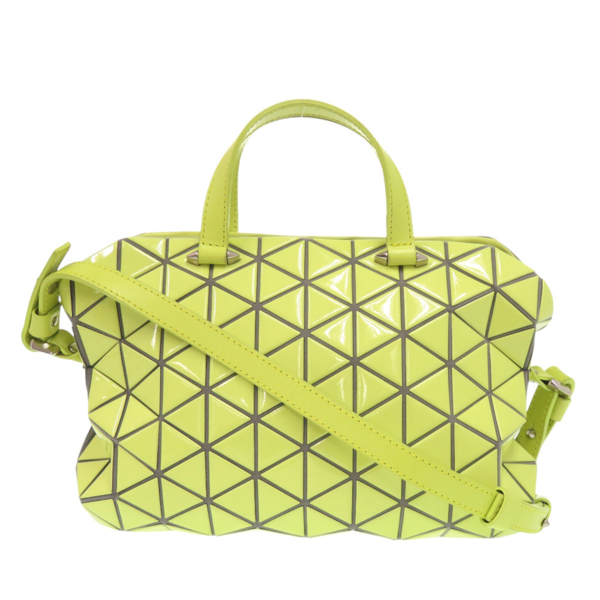 Issey Miyake Yellow Elastane Leather Handbag Shoulder Bag (Pre-Owned)