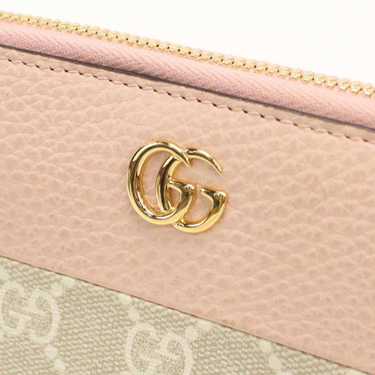 Gucci Pink Leather Pvc Long Wallet (Bi-Fold) (Pre-Owned)