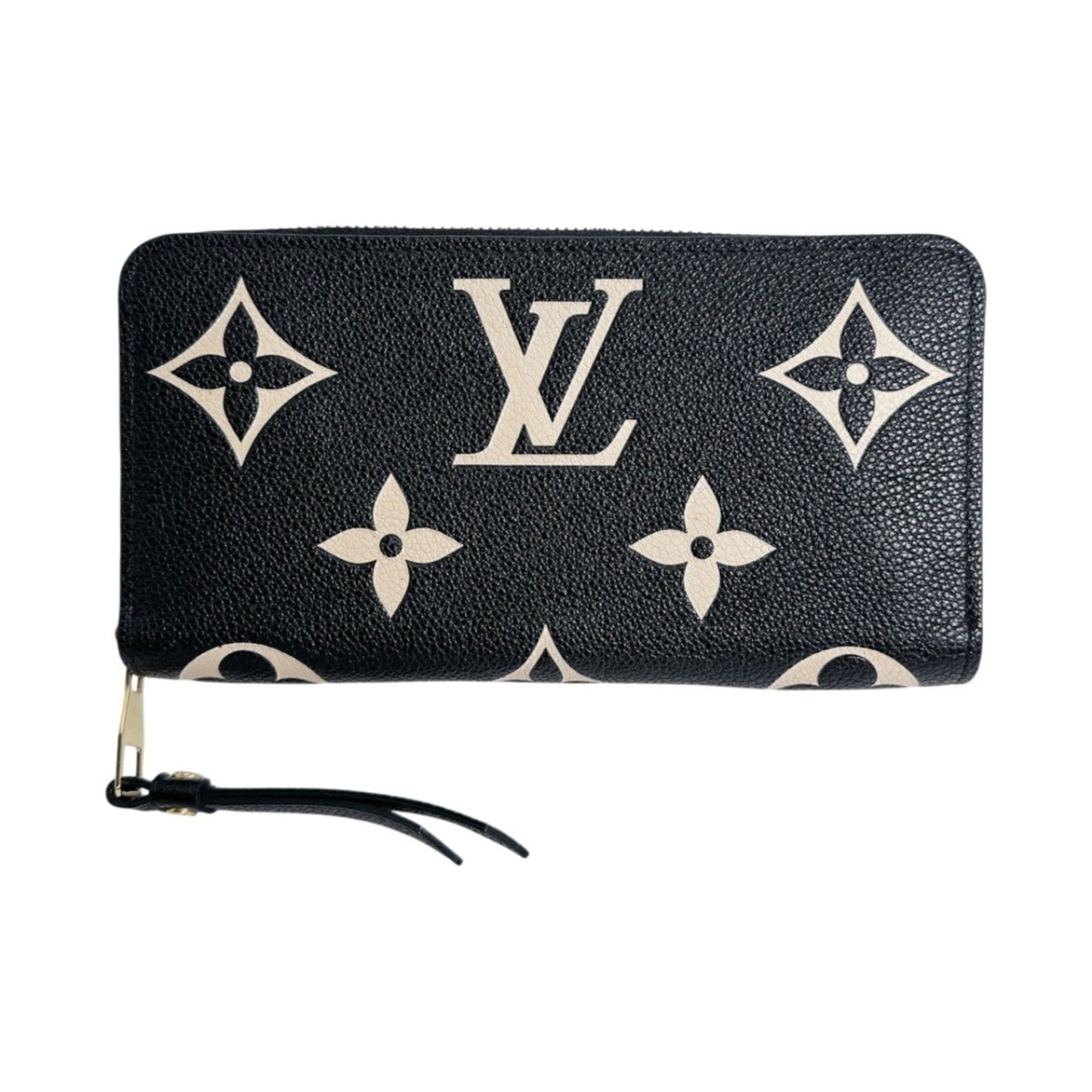 Louis Vuitton Beige Black Monogram Empreinte Long Wallet (Bi-Fold) (Pre-Owned)