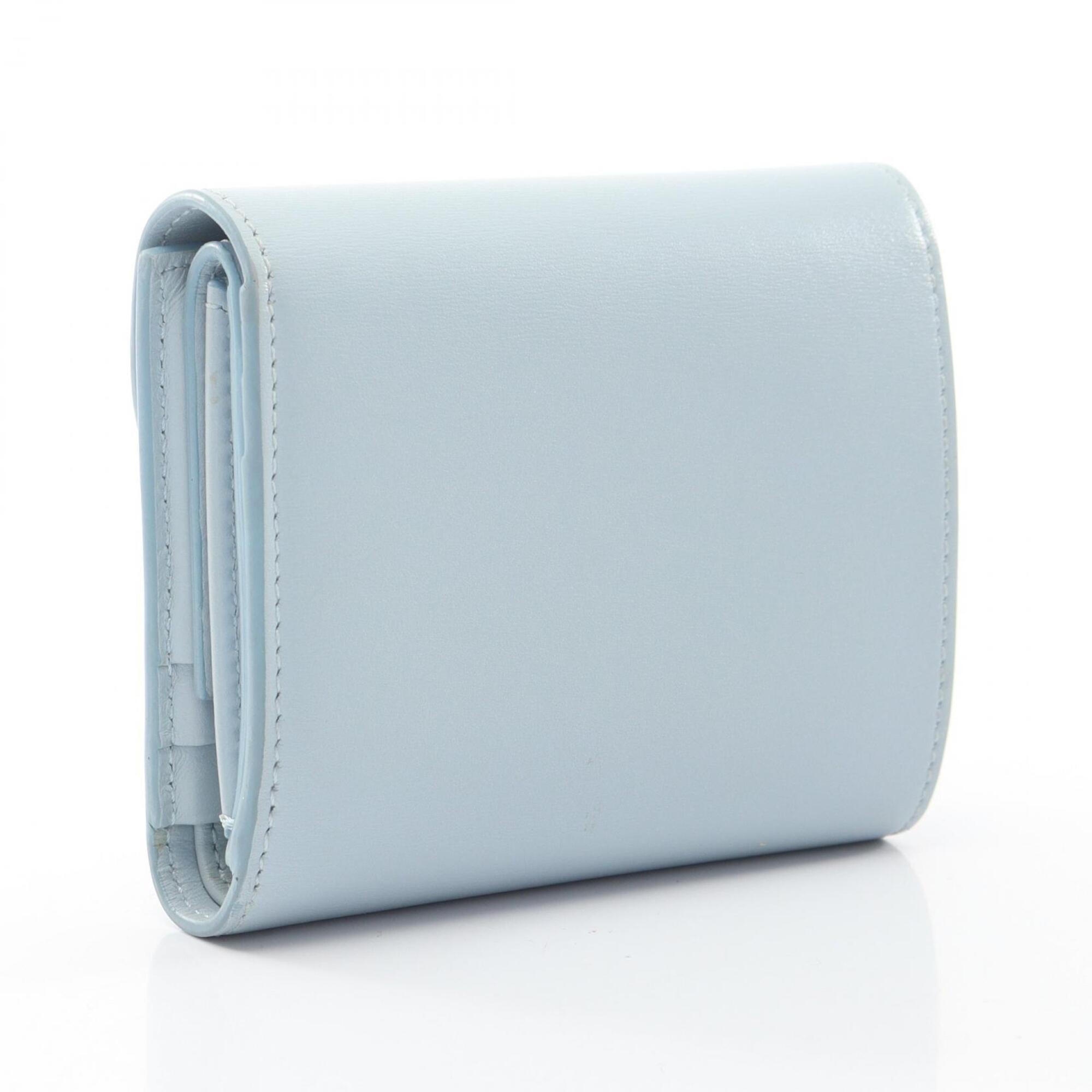 Celine Blue Leather Wallet (Tri-Fold) (Pre-Owned)