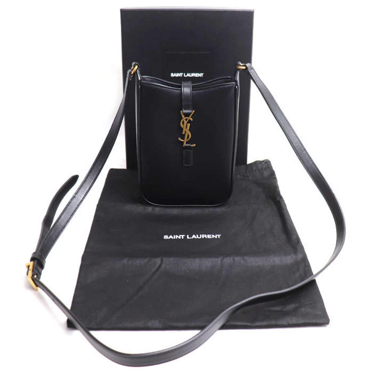 Saint Laurent Black Leather Shoulder Bag (Pre-Owned)