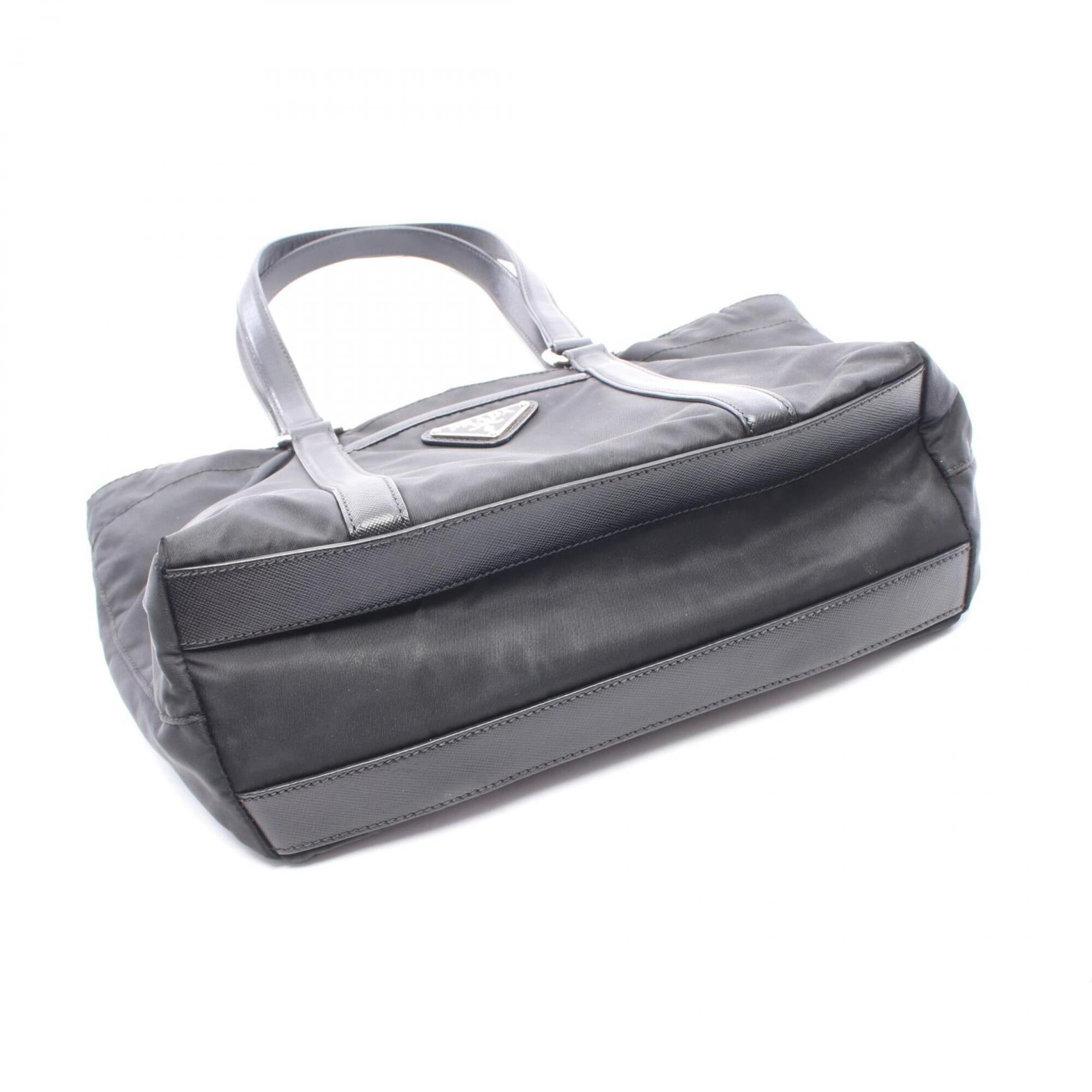 Prada Black Nylon Saffiano Handbag Tote Bag (Pre-Owned)