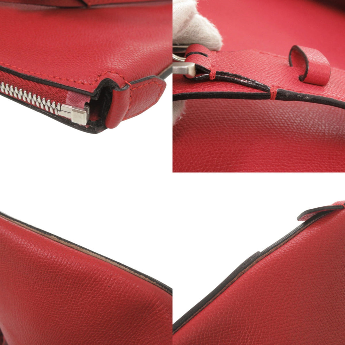 Valextra Red Color Leather Tote Bag (Pre-Owned)